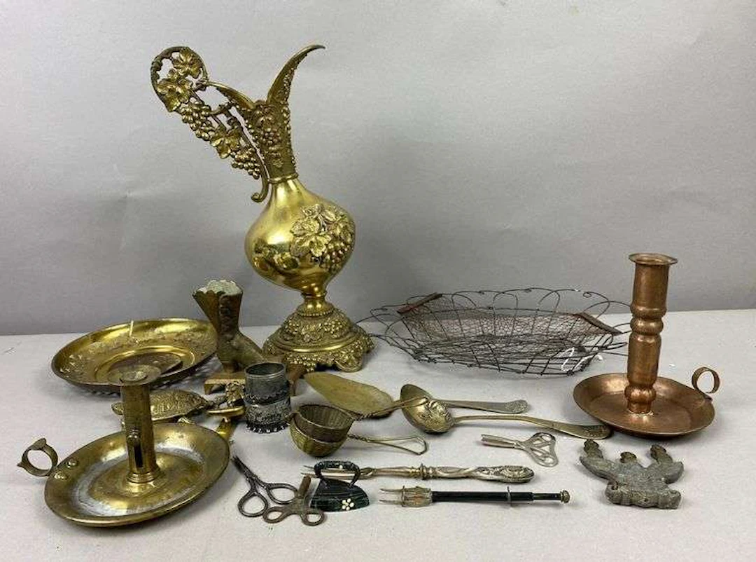 Group of Antique Brassware and More
