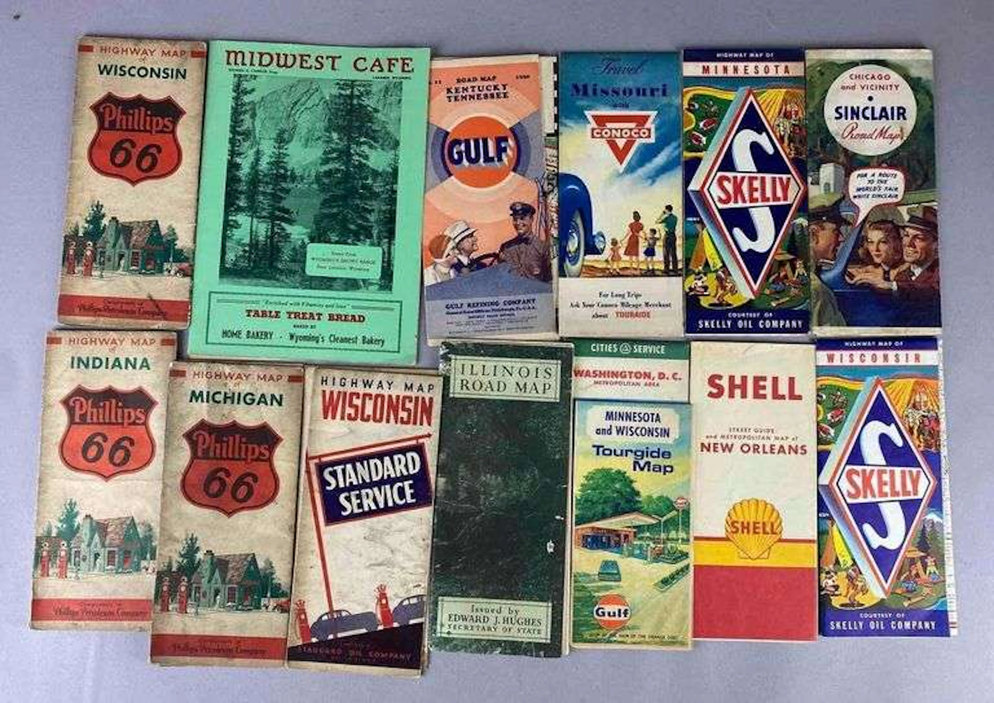 Group of Antique 1930’s United States Road Travel Maps