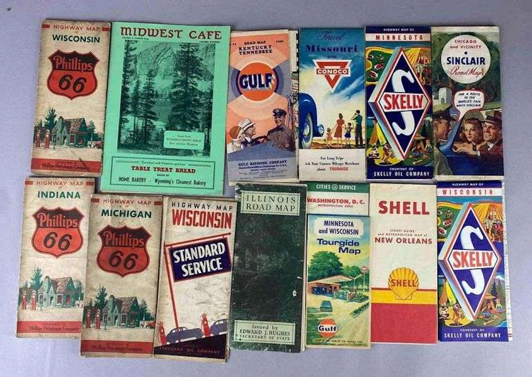 Group of Antique 1930’s United States Road Travel Maps