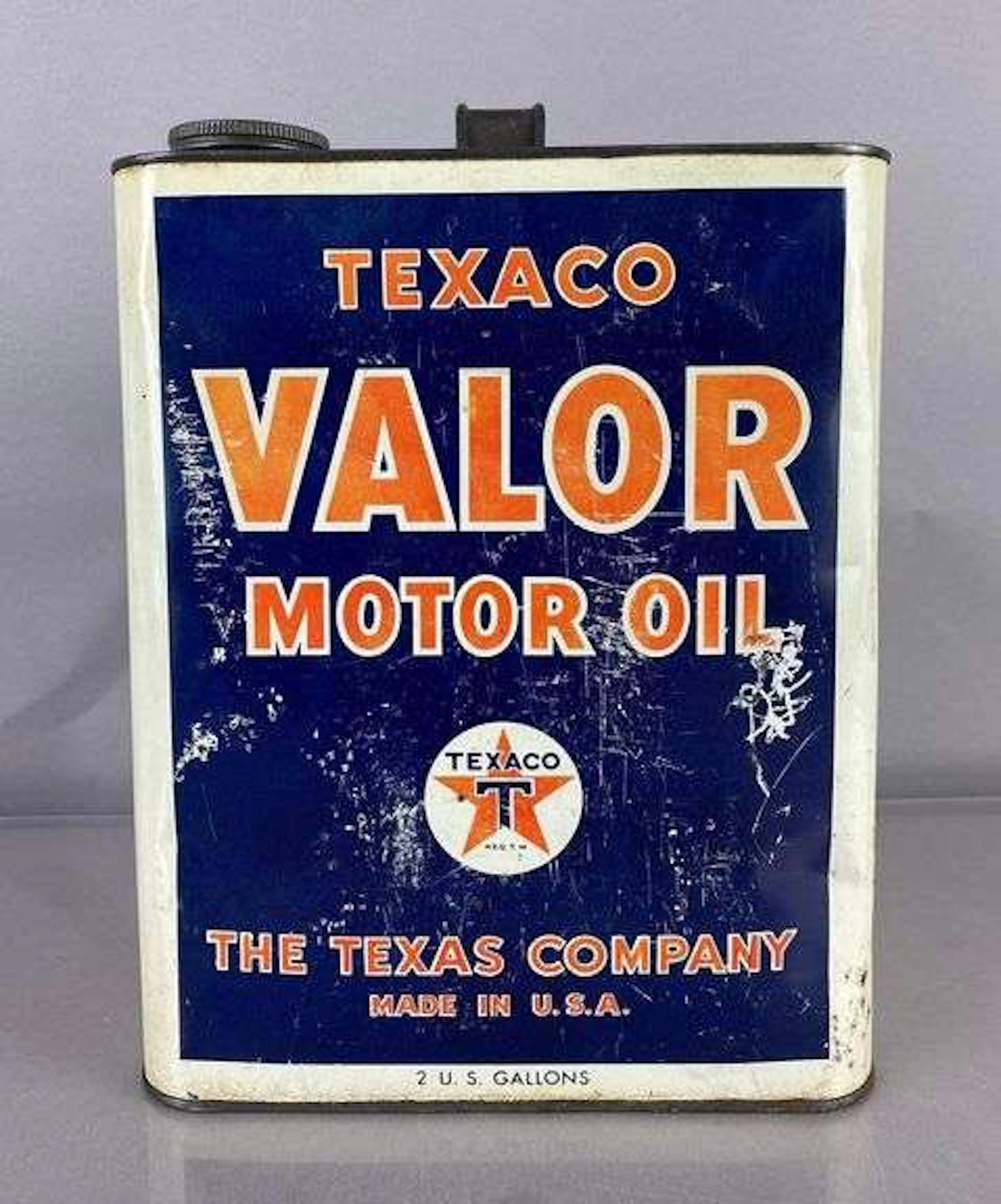 1940’s Texaco Valor Motor Oil 2 Gallons Can