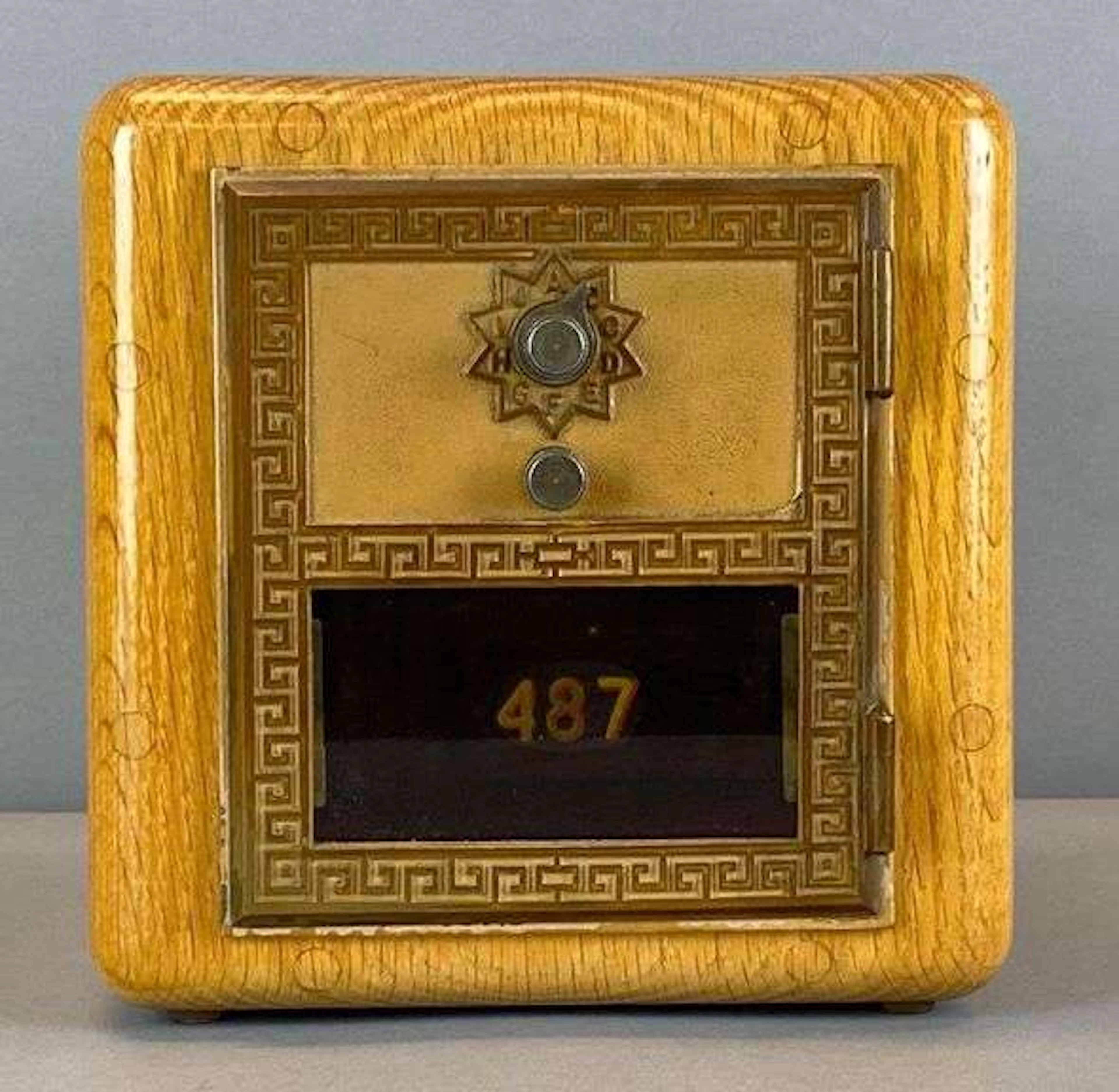 Antique US Post Office Box Door Coin Bank