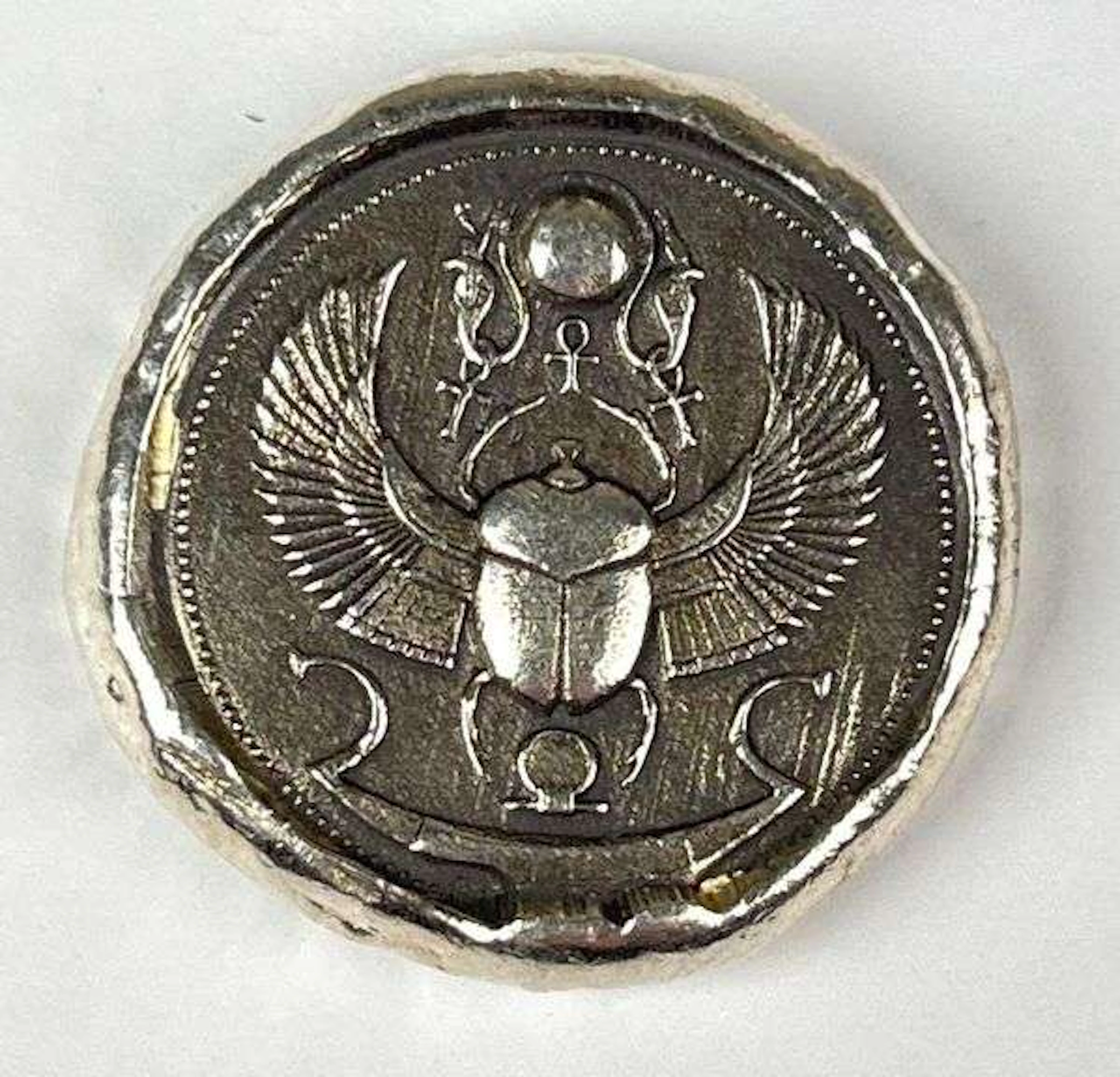 MK Barz Hand Poured Scarab 1 oz .999 Fine Silver Round