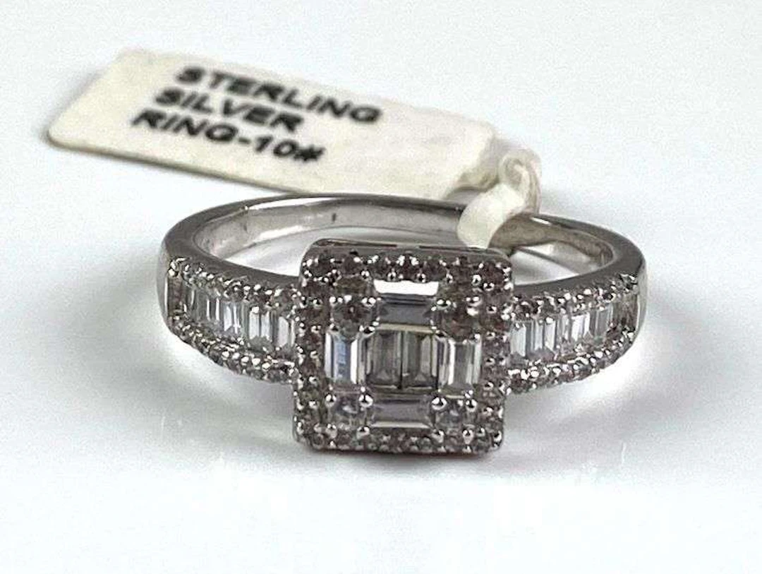Sterling Silver Rhinestone Ring