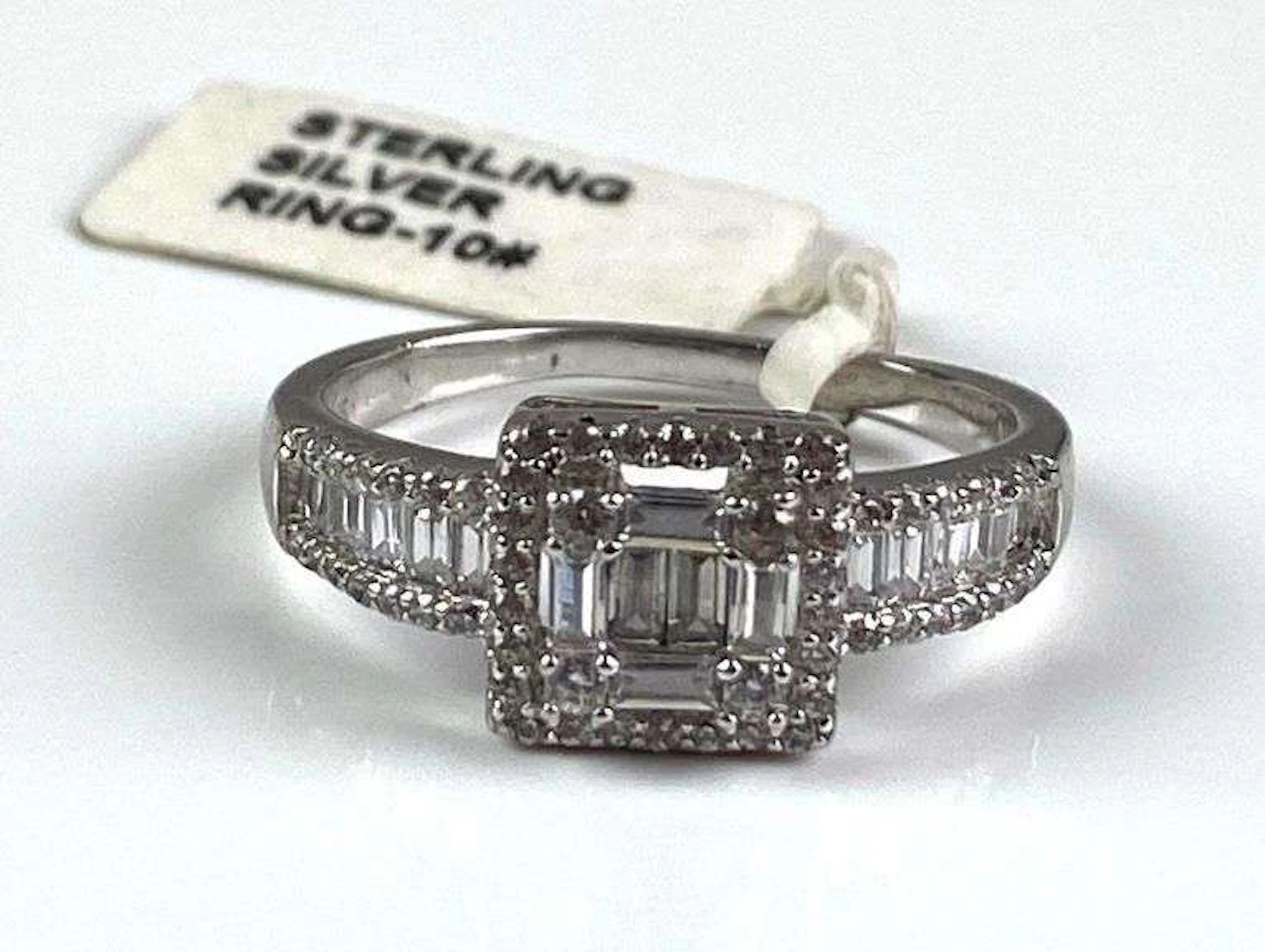 Sterling Silver Rhinestone Ring