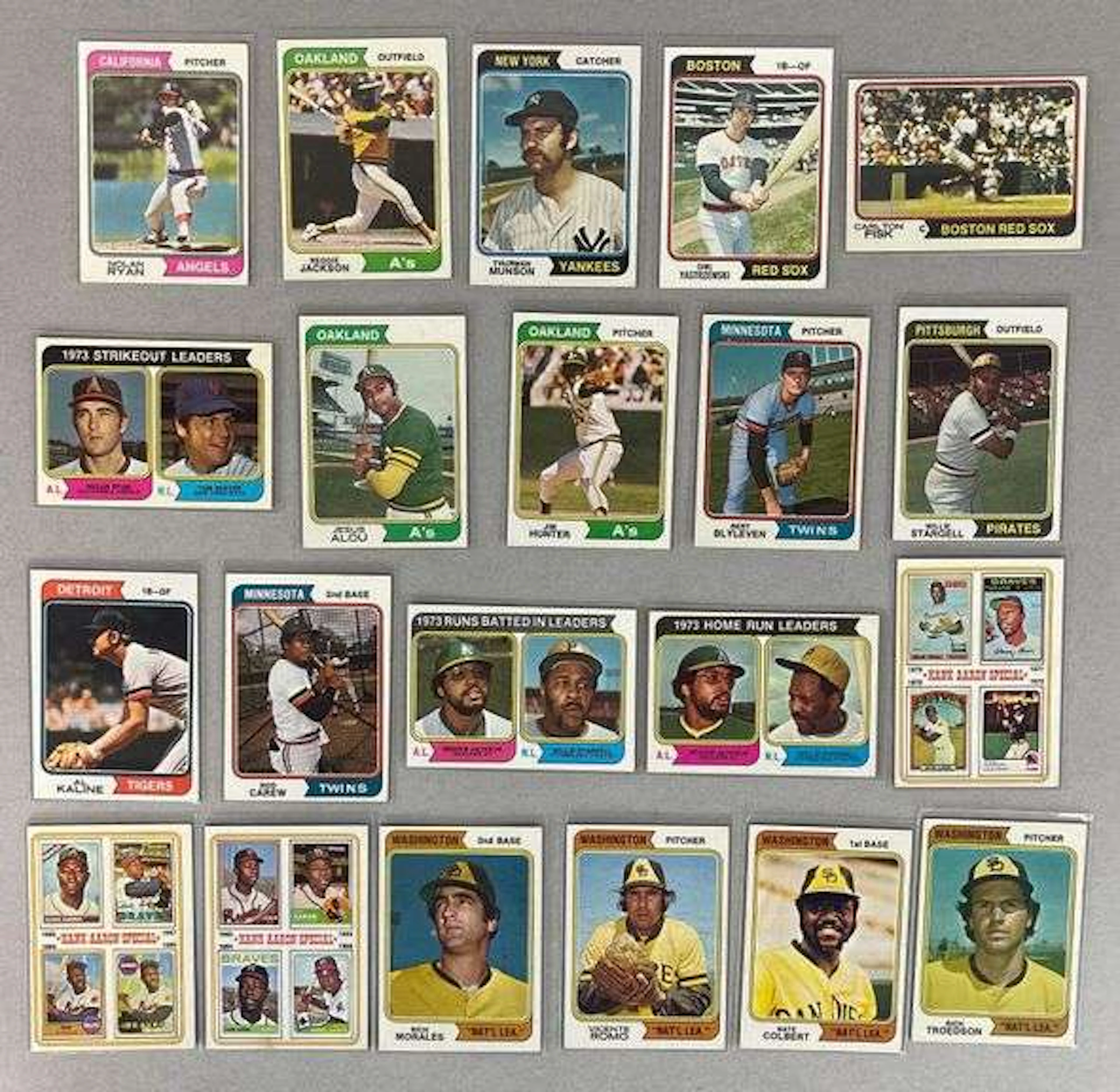 21 - 1974 Topps Baseball HOFs and Error Cards
