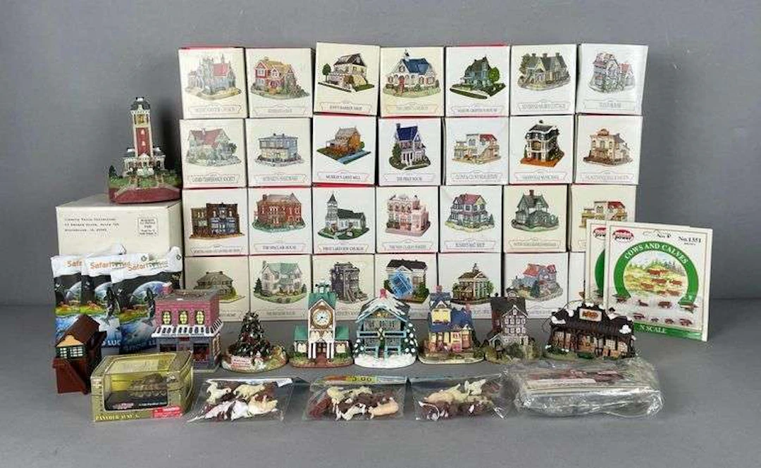 Group of Liberty Falls Americana Collection Miniature Buildings
