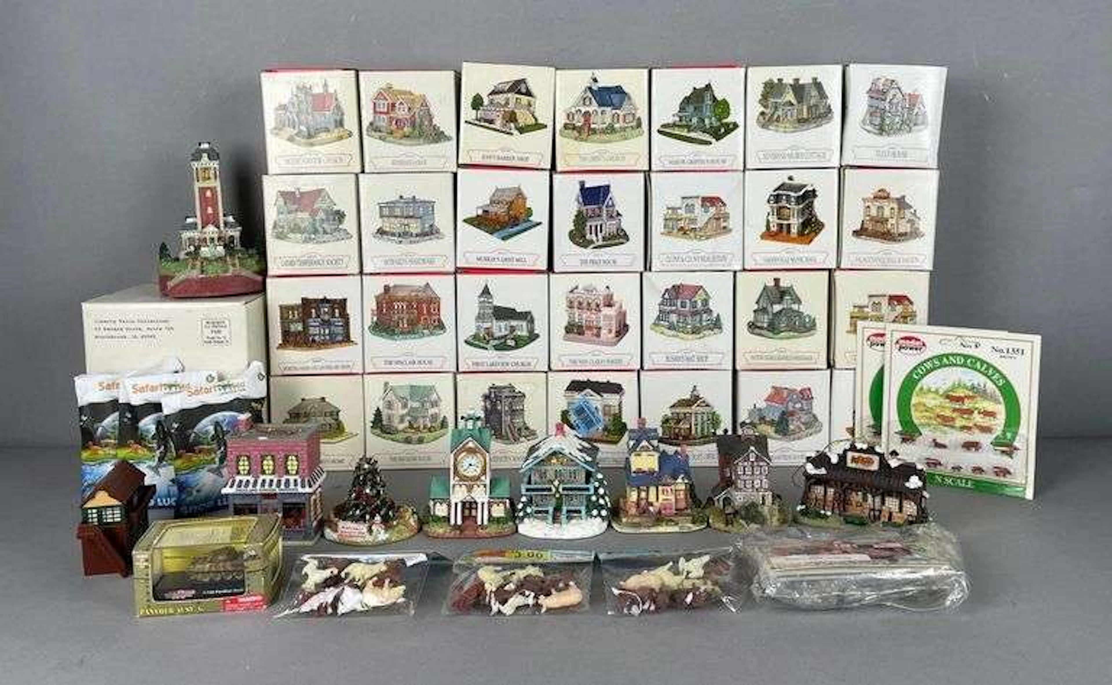 Group of Liberty Falls Americana Collection Miniature Buildings
