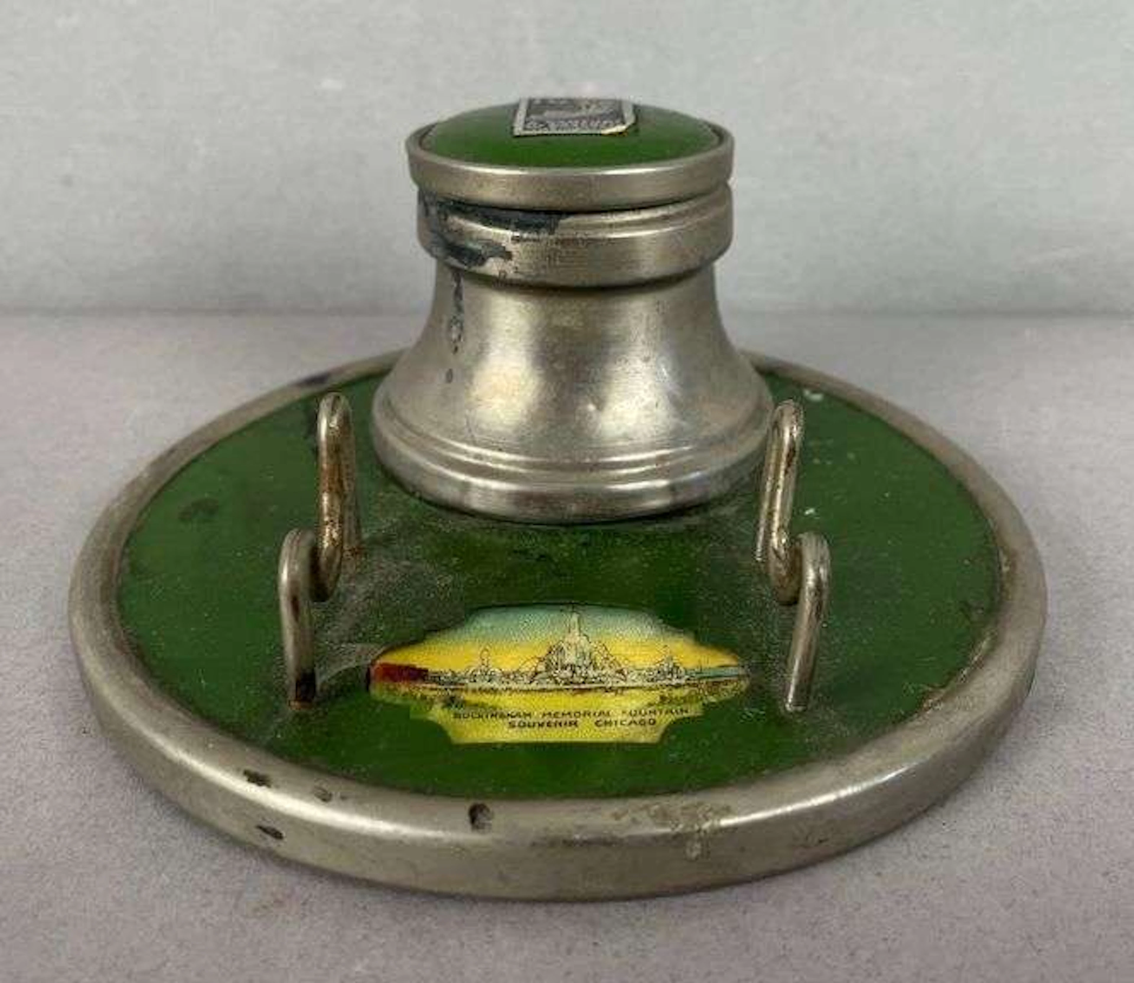 1933 Chicago Worlds Fair Souvenir Ink Well Desk Set