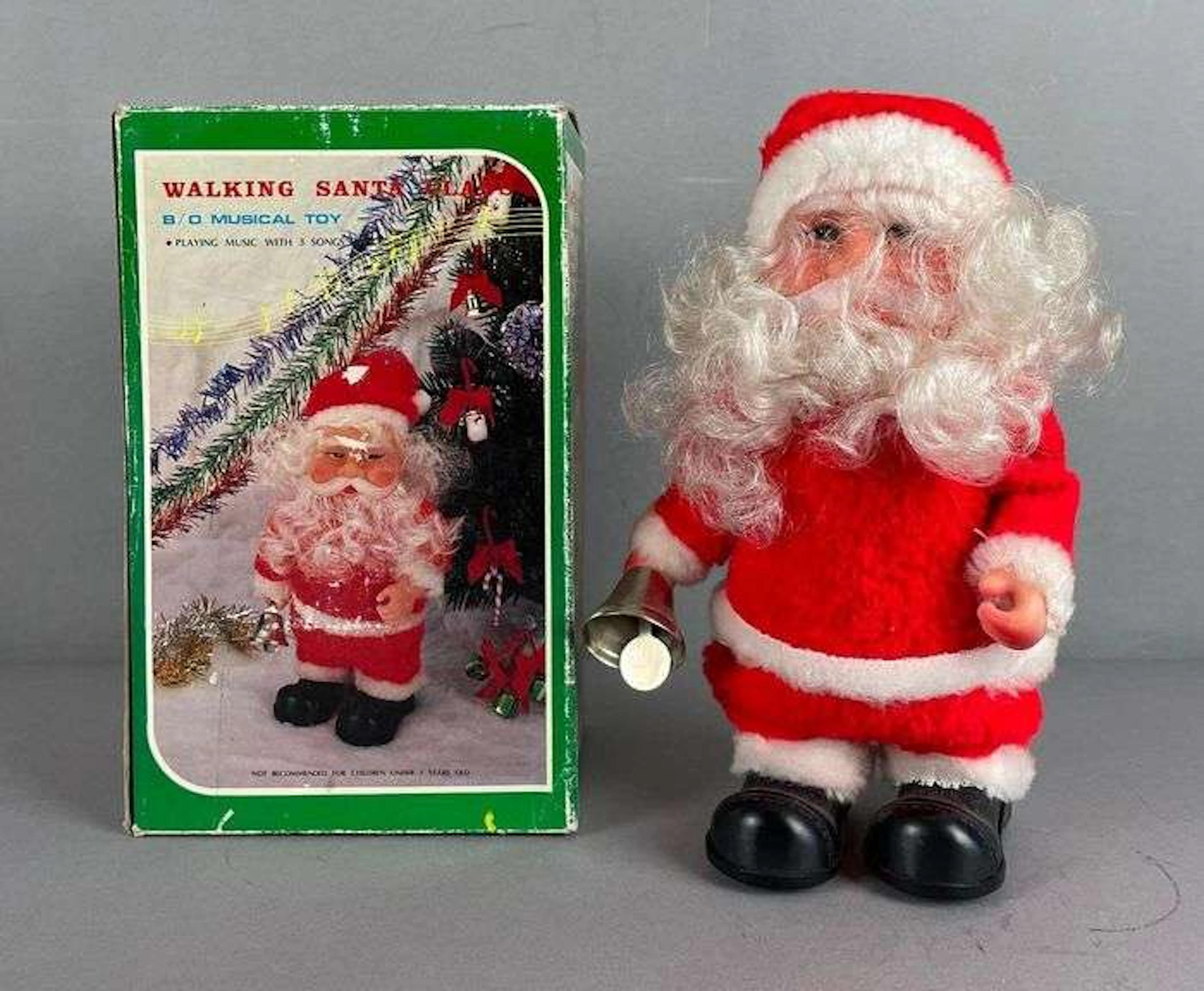 Vintage Musical Walking Light-Up Santa Claus Toy