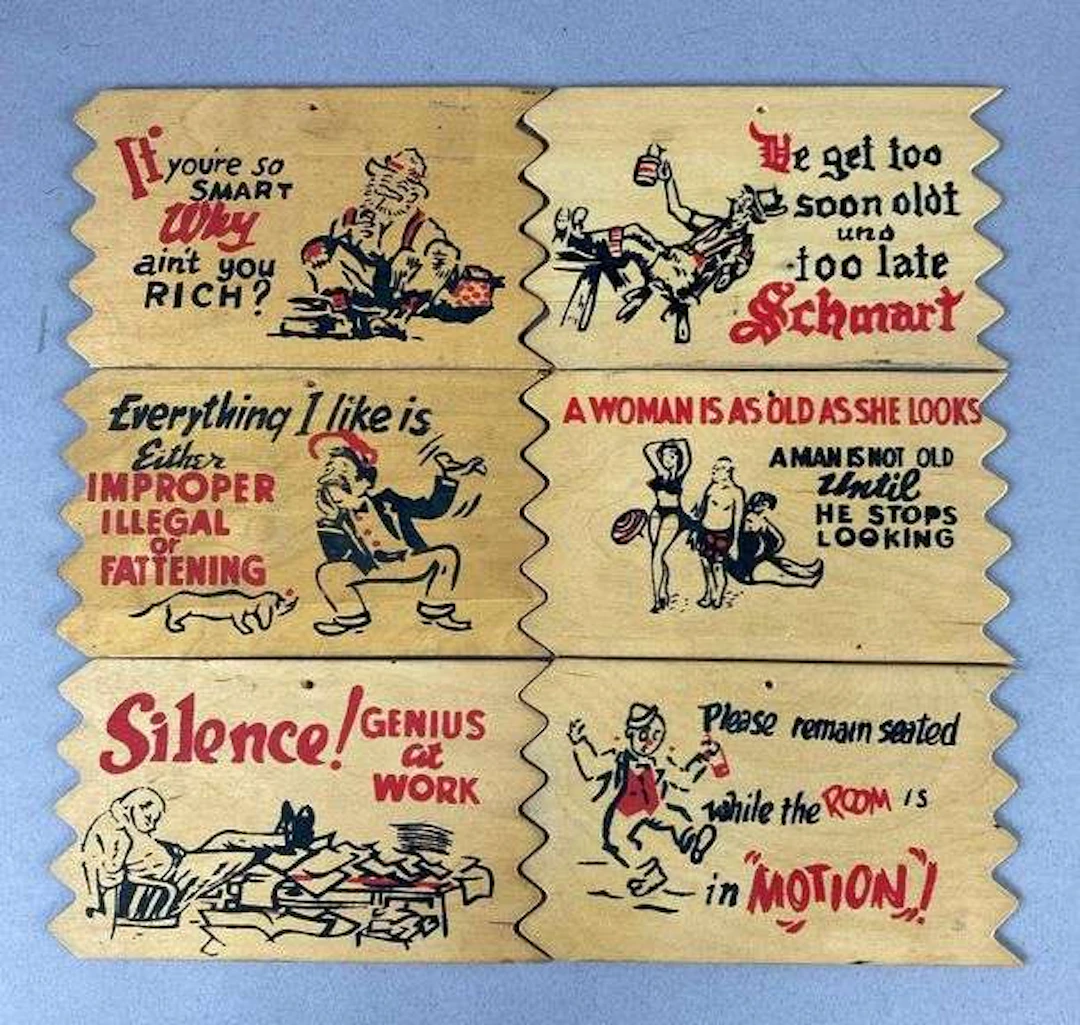Group of 6 Vintage Noviety Plak Card Postcards