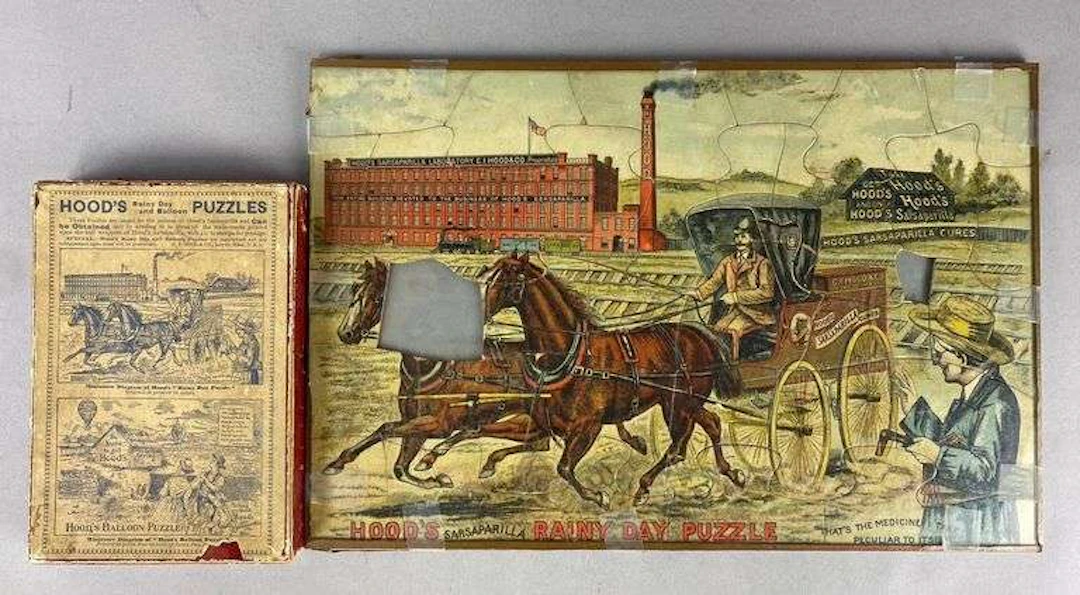Antique Hoods Rainy Day and Balloon Puzzle