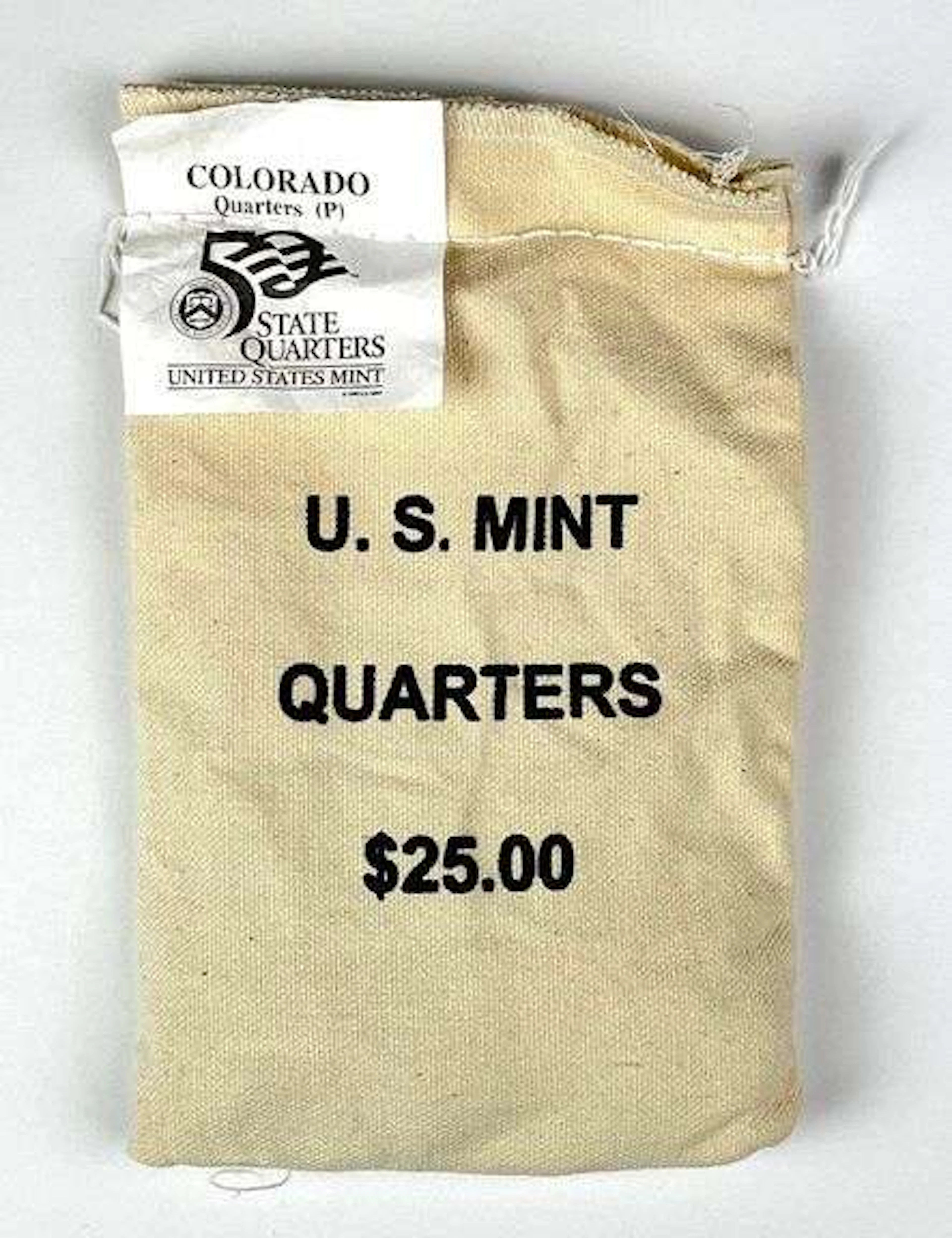 US Mint ATB $25 Colorado State Quarters in Canvas Bag