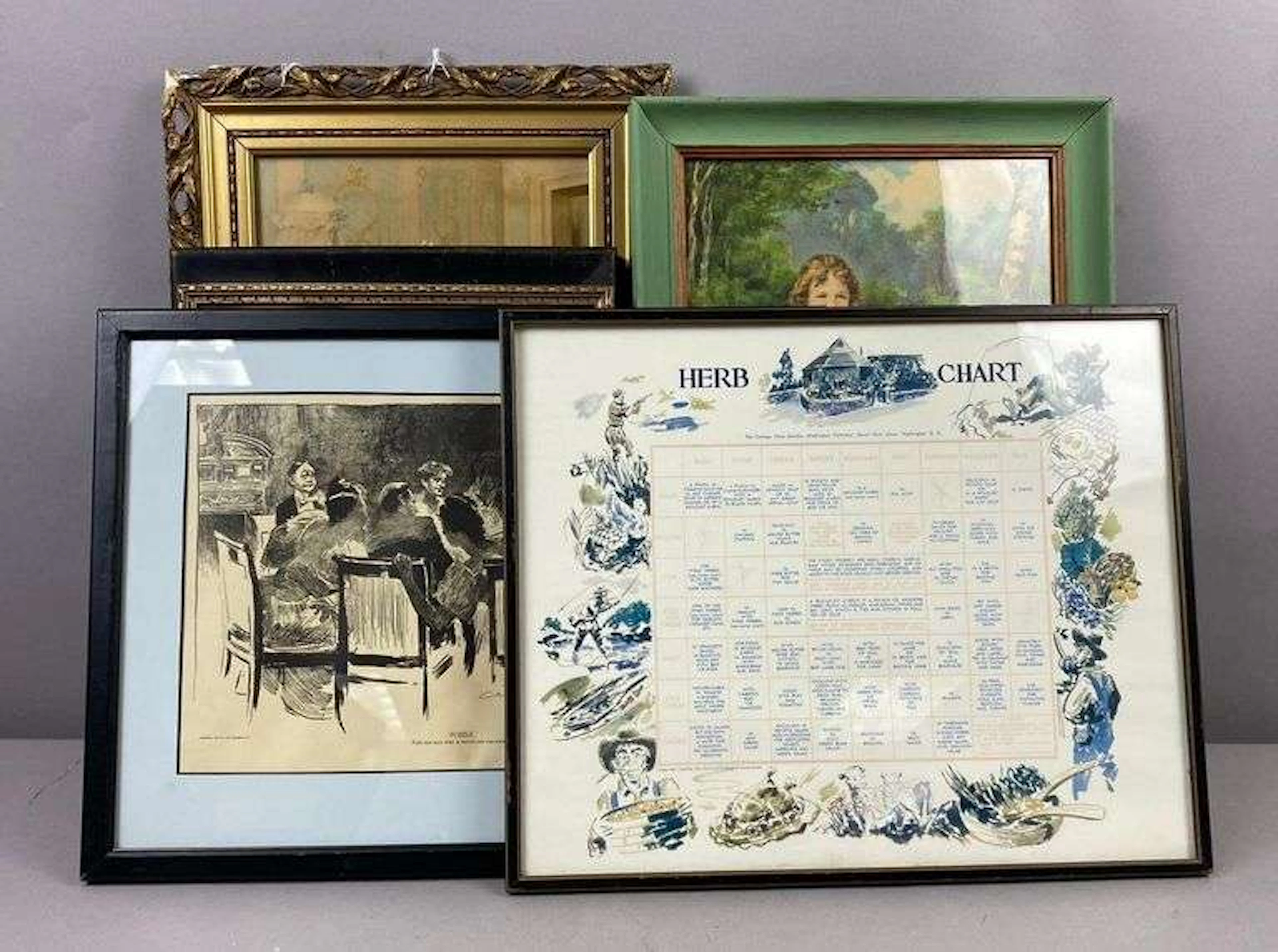 Group of Assorted Vintage Framed Prints