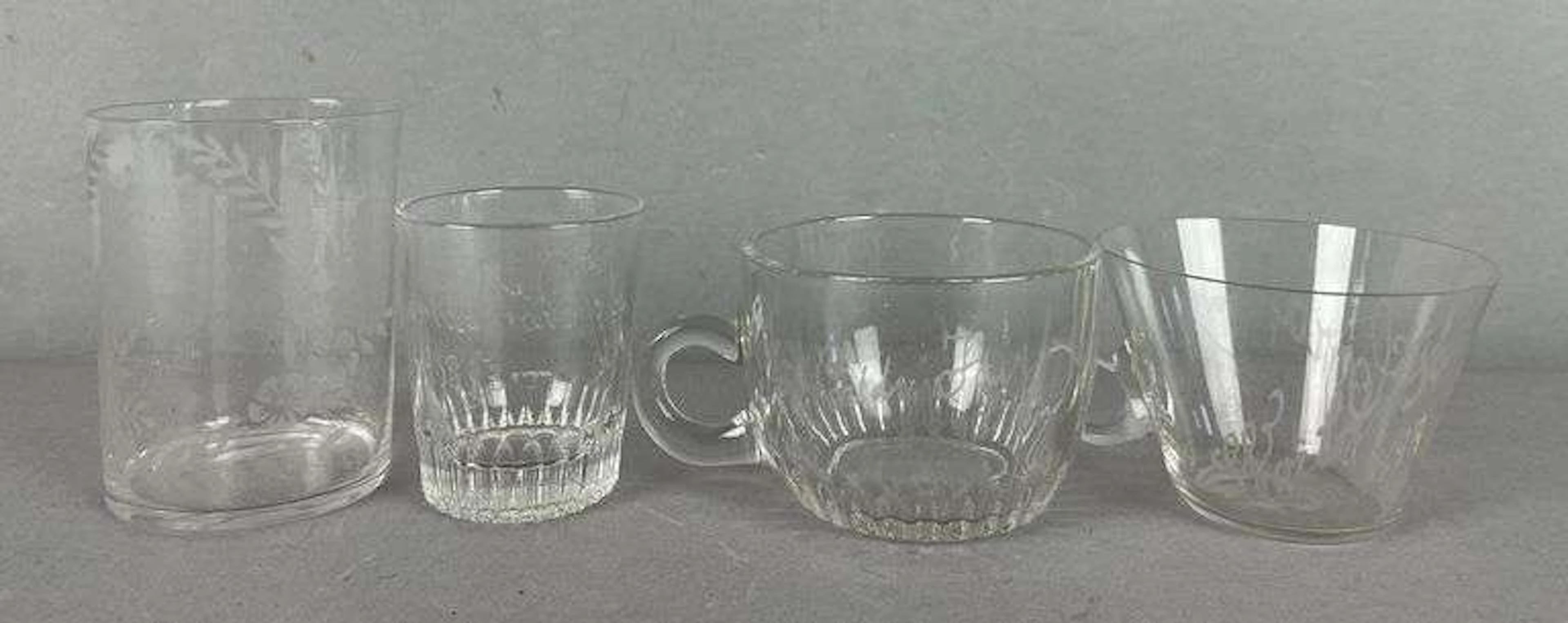 Group of 1893 Chicago Worlds Fair Souvenir Erched Glass Cups