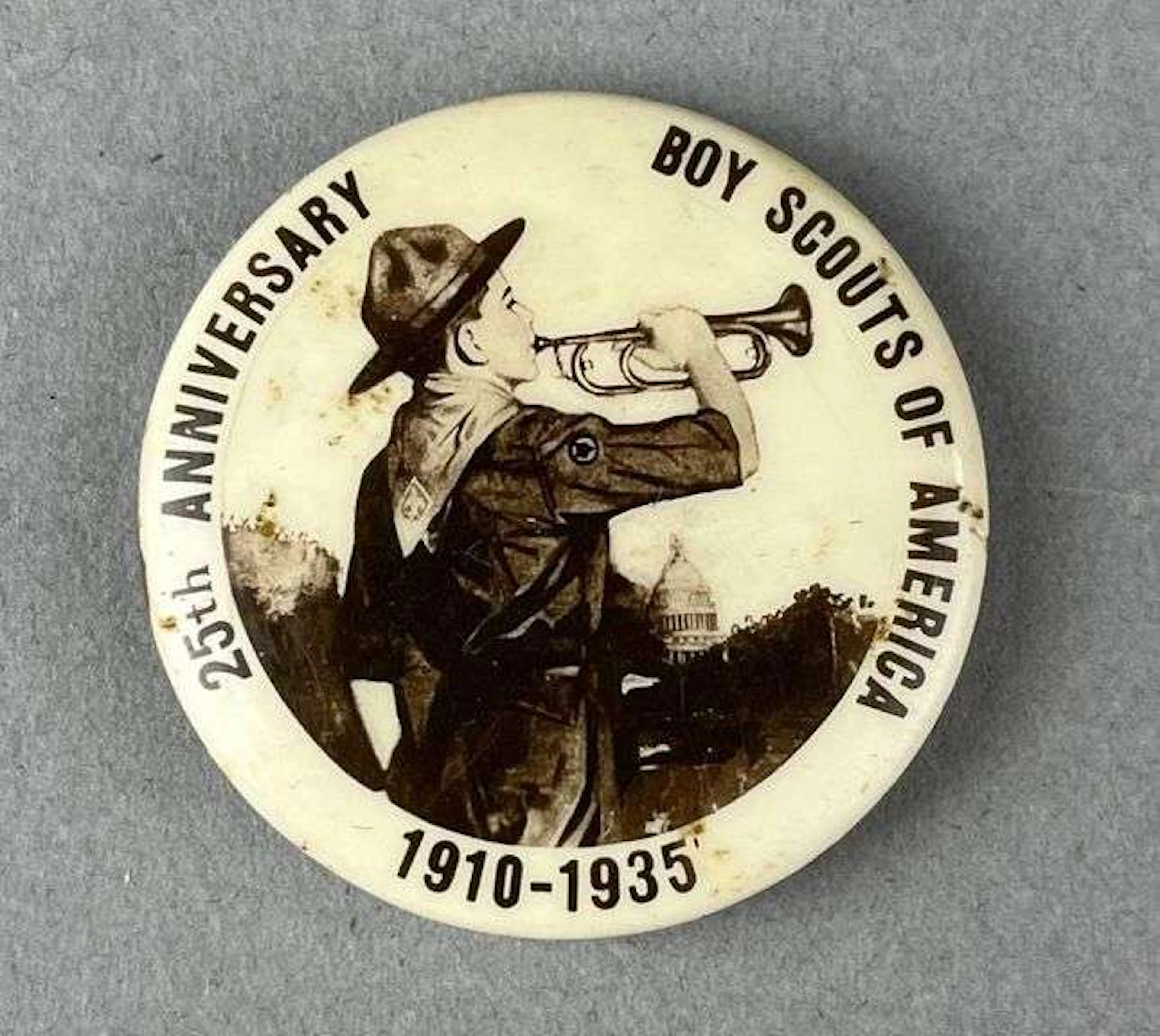 Vintage 1935 Boy Scouts of America 25th Anniversary Badge