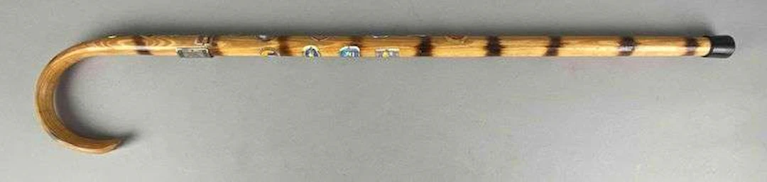 Wood Walking Stick with Assorted Boy Scouts of America Pins