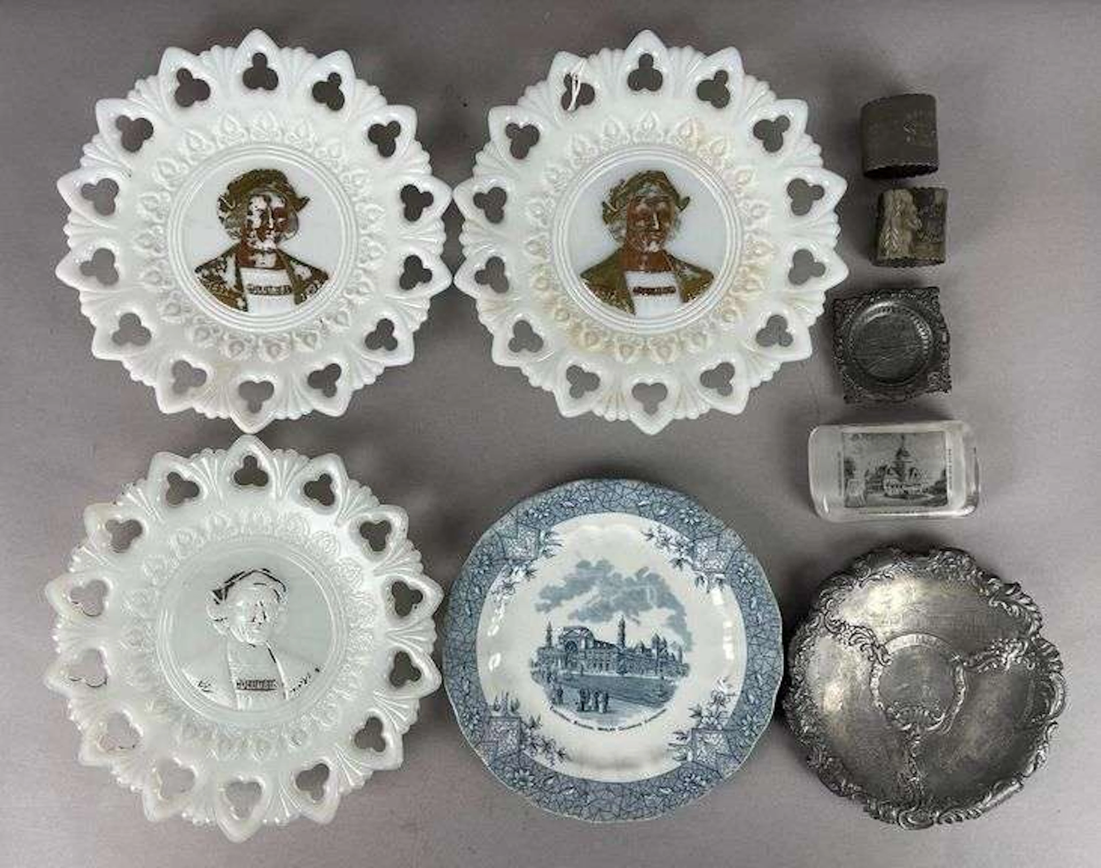 Group of 1892 Chicago Worlds Fair Souvenir Plates and More