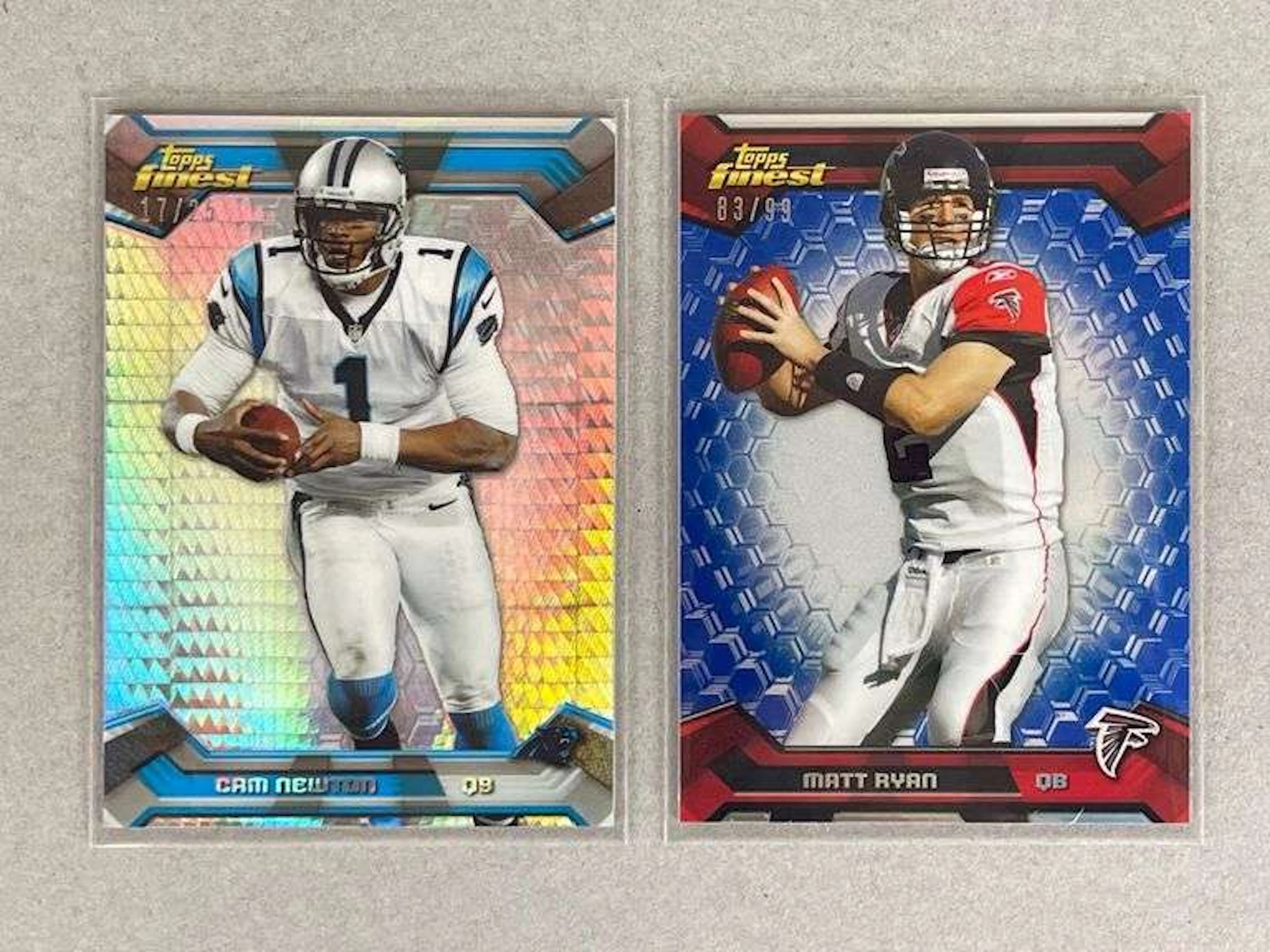 2013 Topps Finest Prizm Refractor Cam Newton 17/25 an Blue Refractor