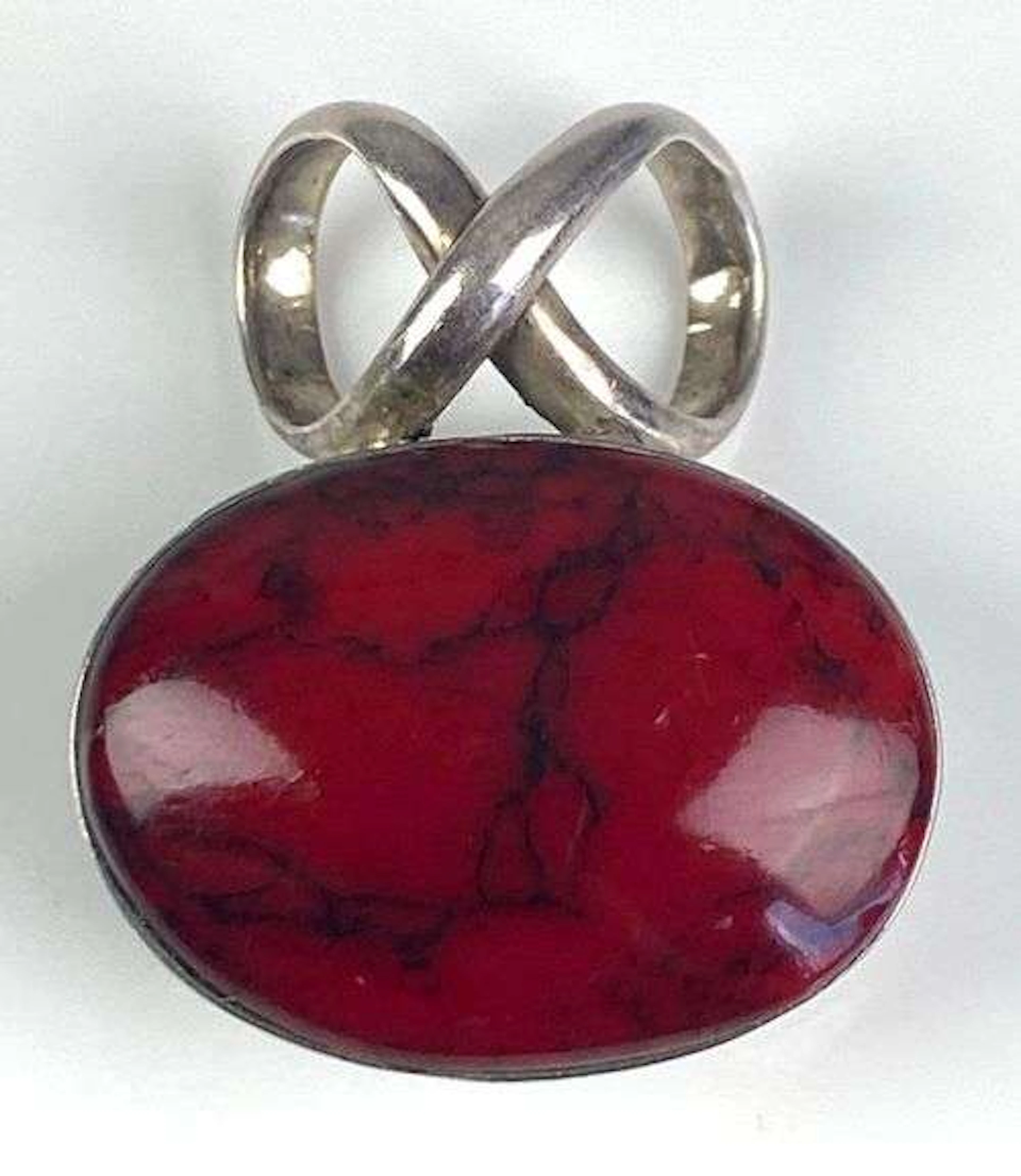 Mexican Sterling Silver Red Jasper Pendant