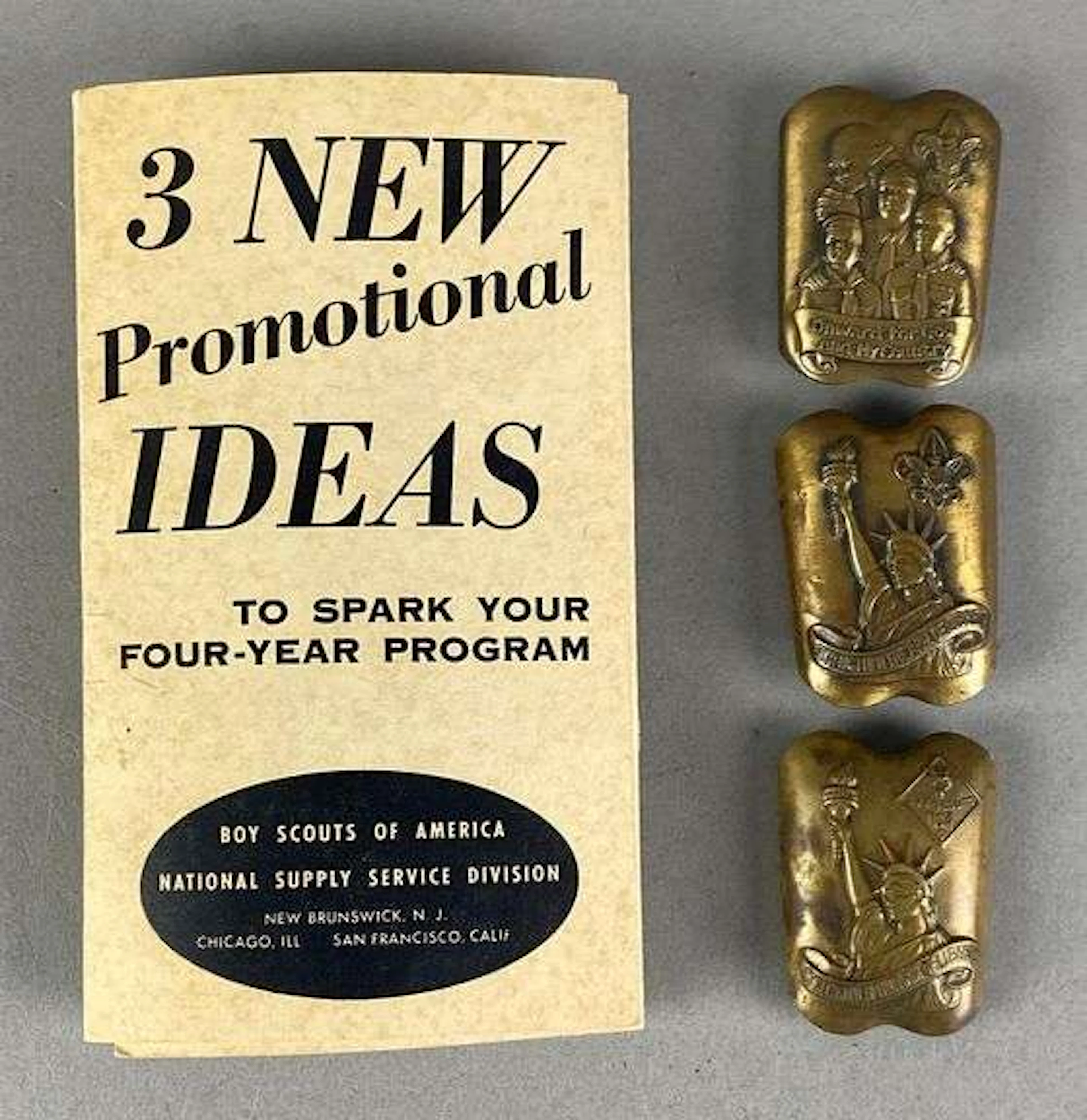 Group of Vintage Boy Scouts of America Neckerchief Slides and More