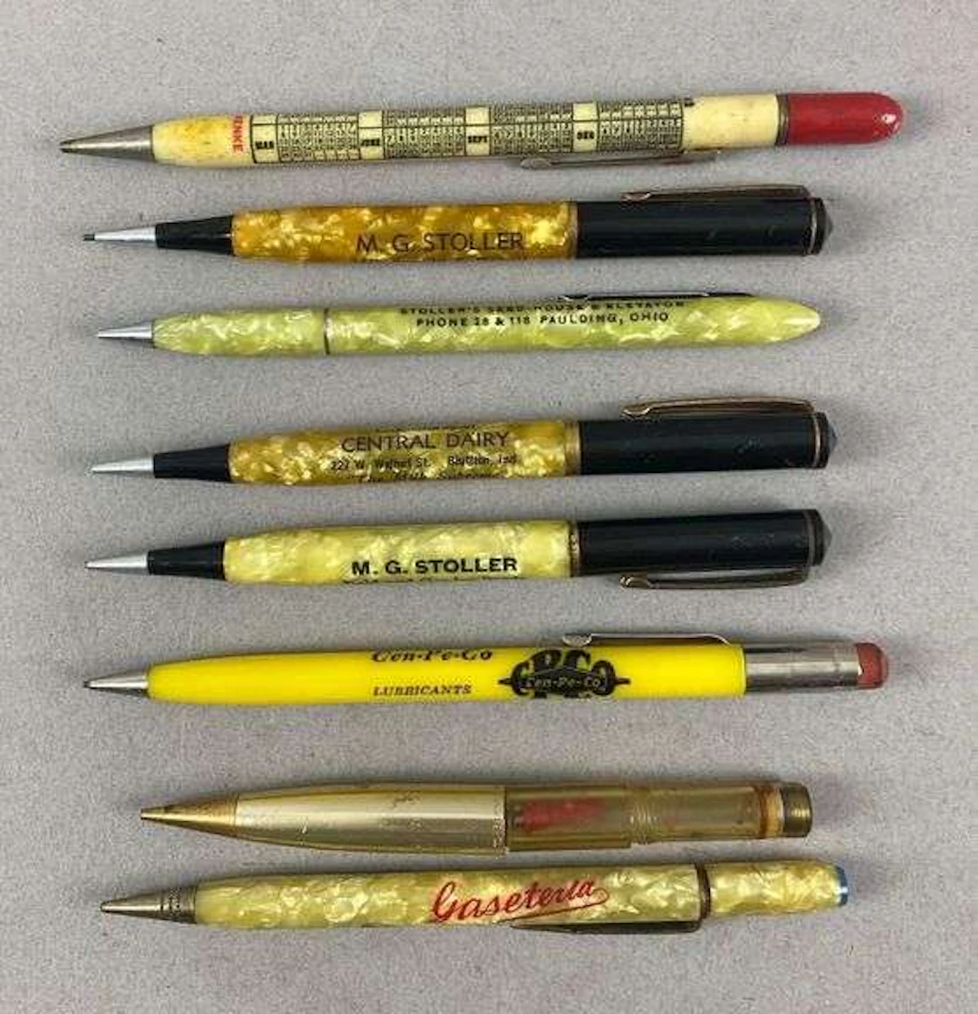 Group of 8 Vintage Advertising Mechanical Pencils