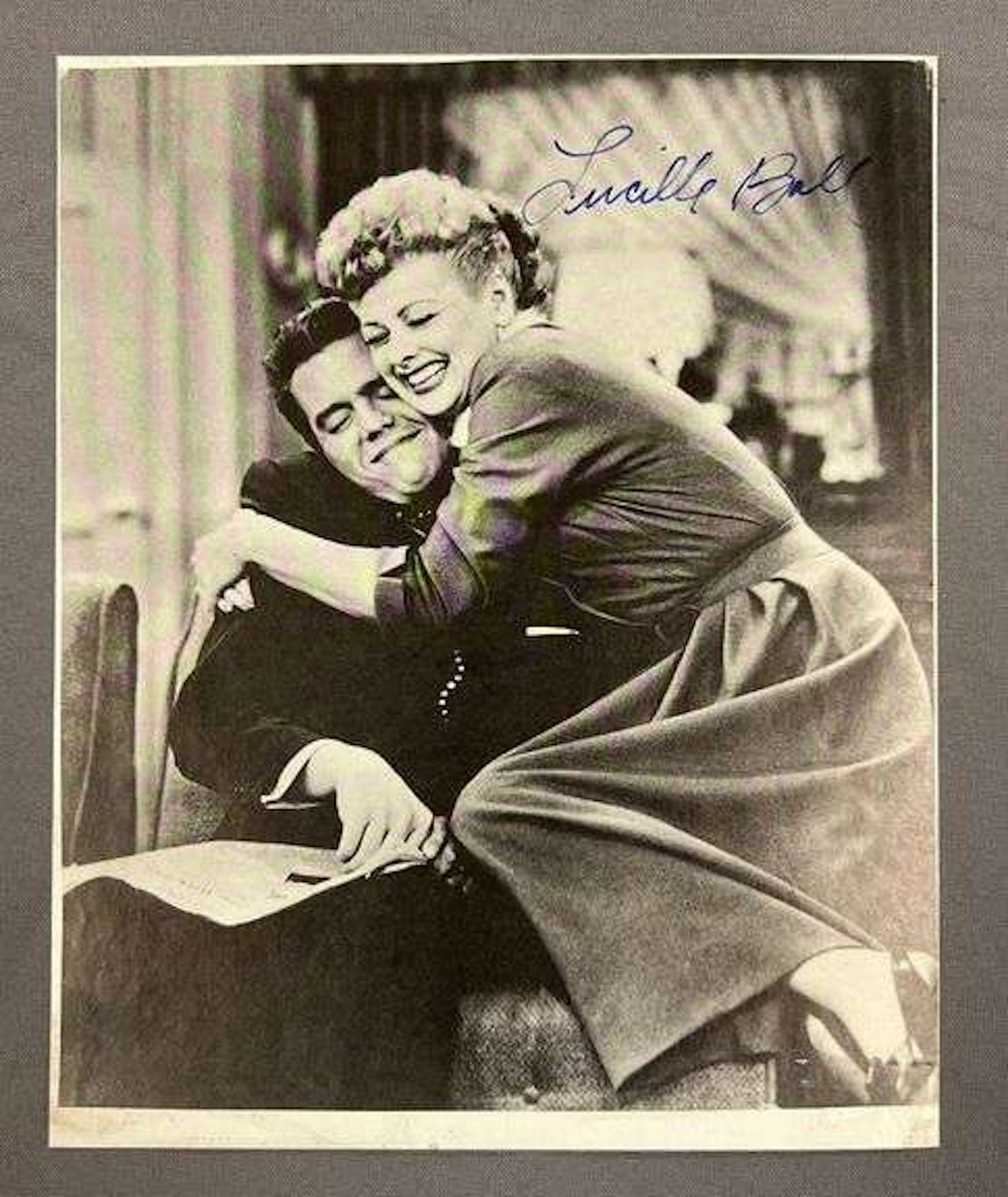 Signed Lucille Ball Photograph on Cardboard