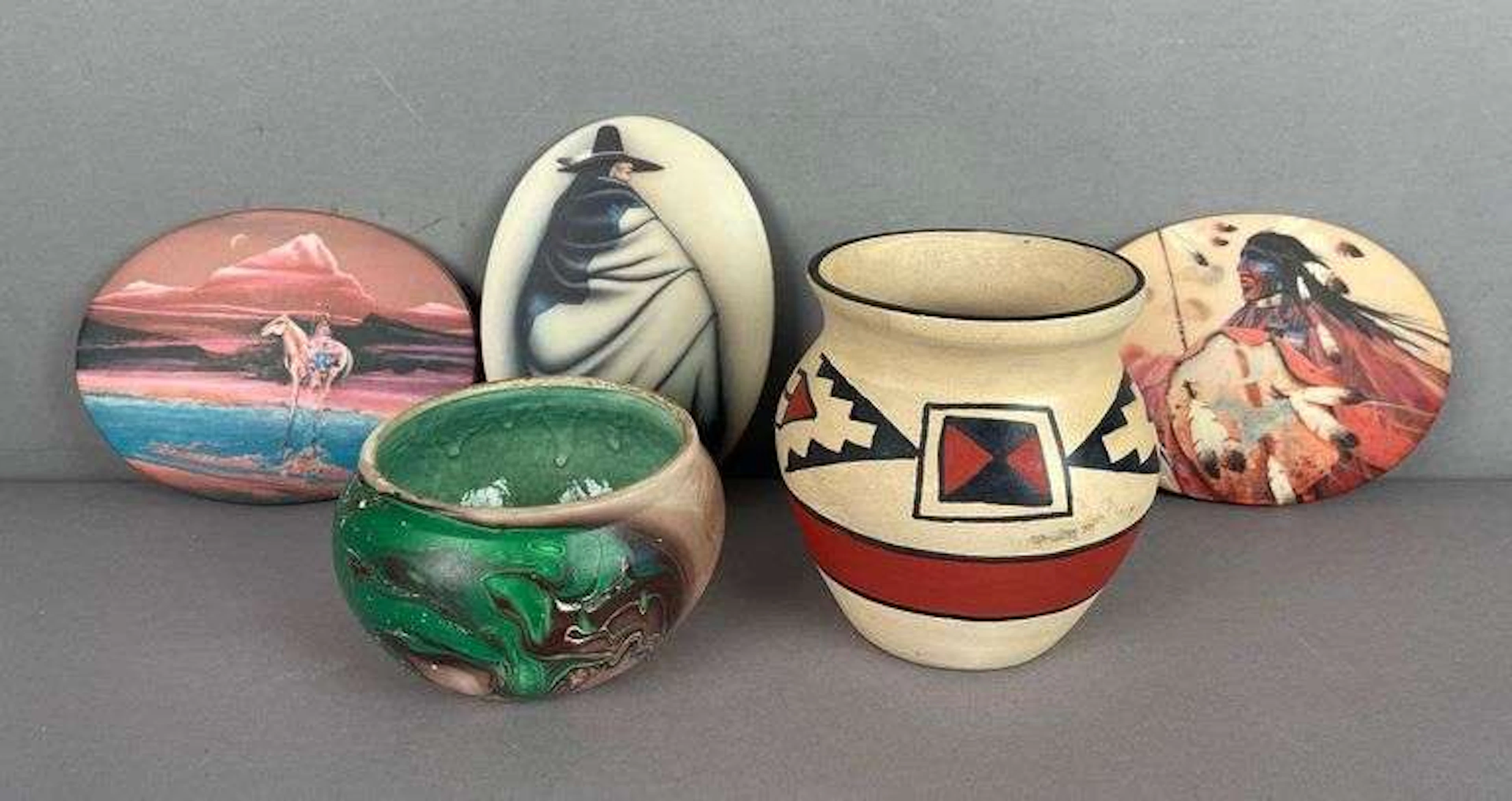 Artist Signed Native American Pottery Bowl and More