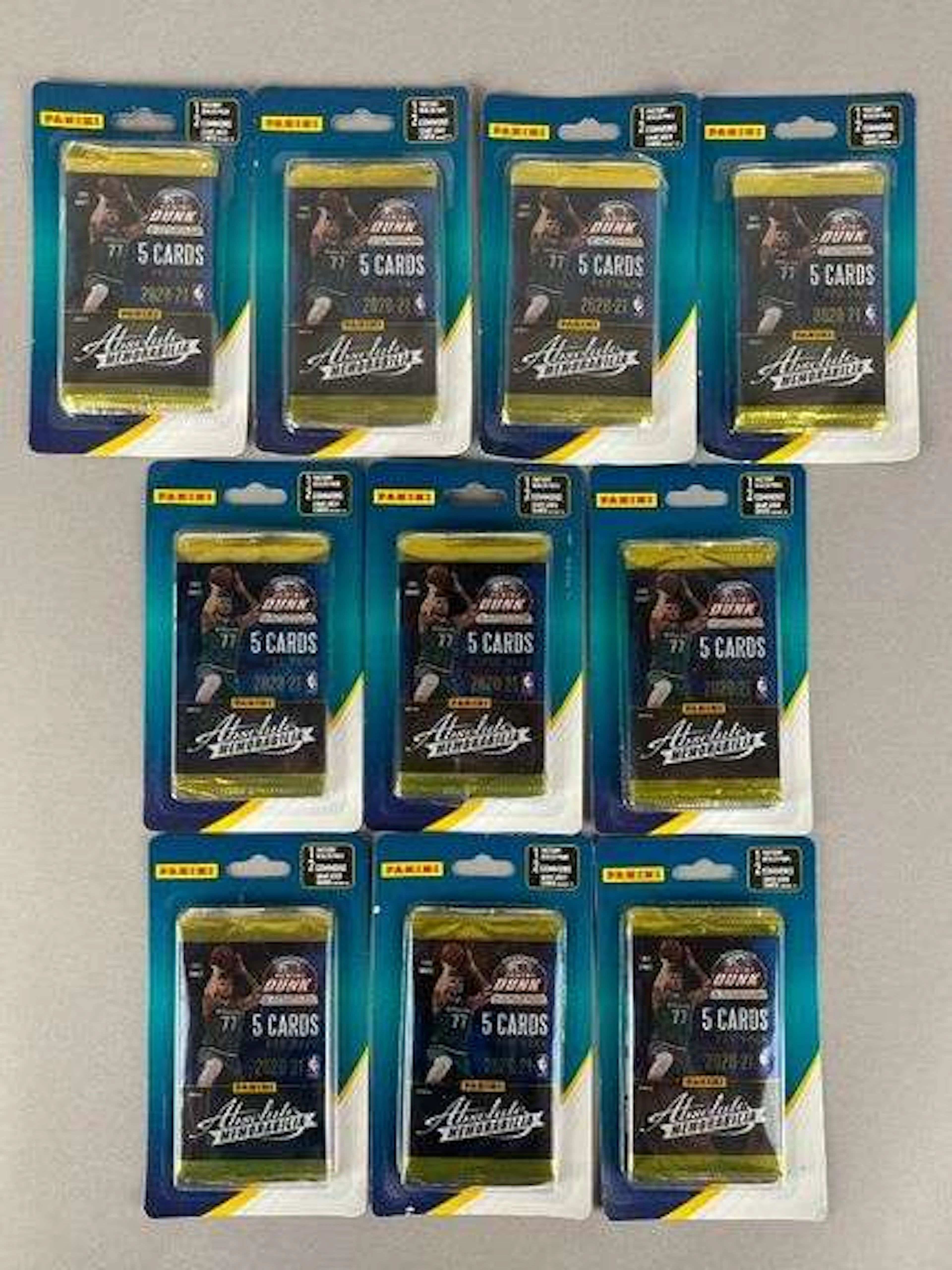 10 - 2020 - 21 Absolute Memorabilia Basketball Blister Packs with Bonus Cards
