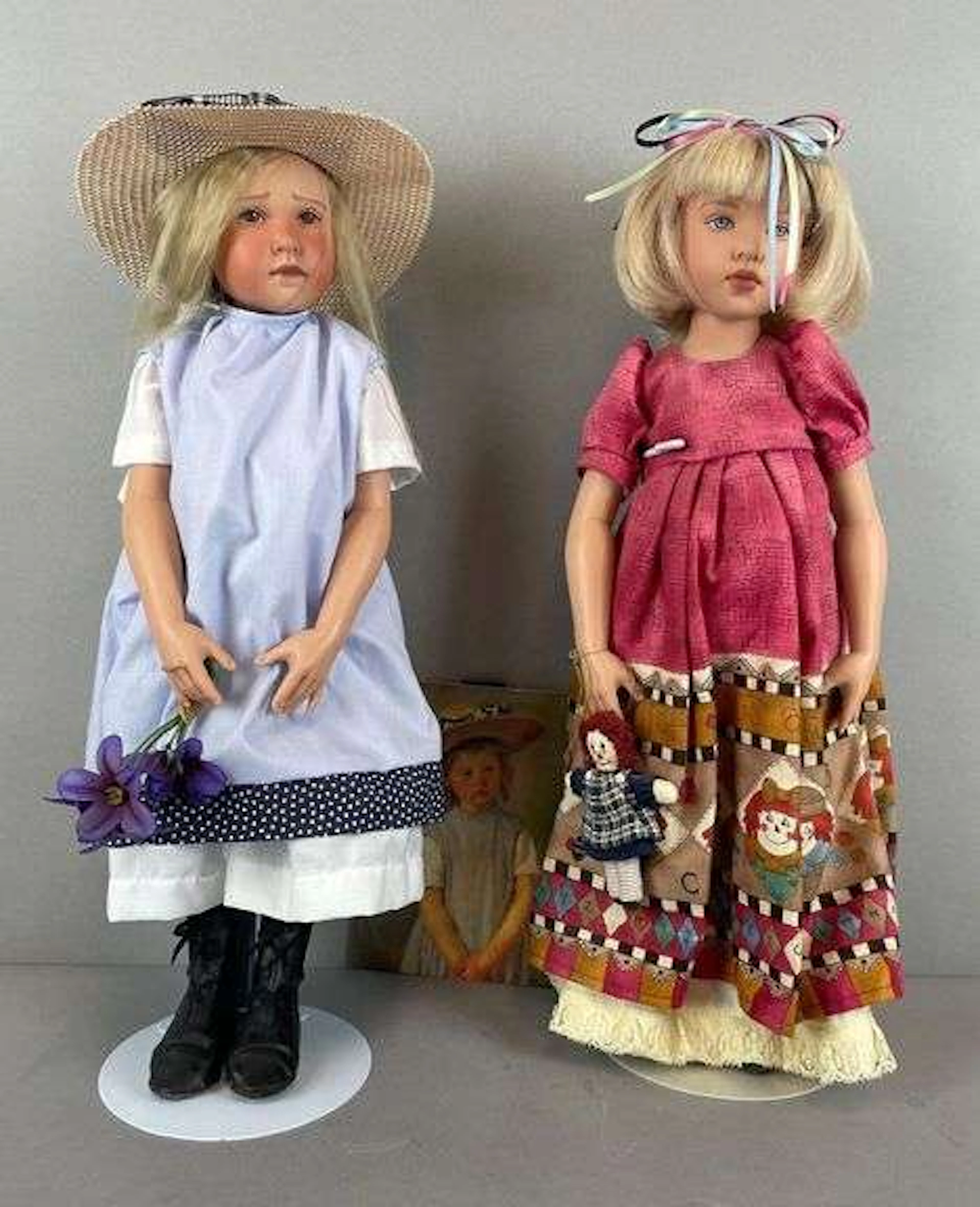 Group of 2 1996 Kish and Co. Plastic Dolls