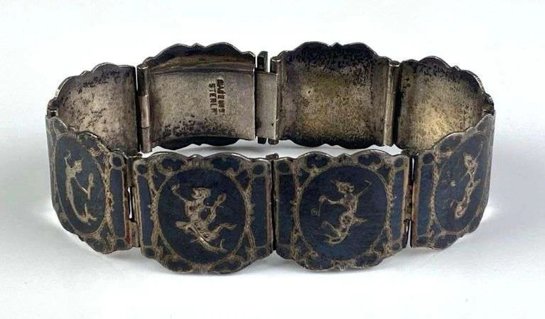 Siamese Sterling Silver Dancing People Bracelet