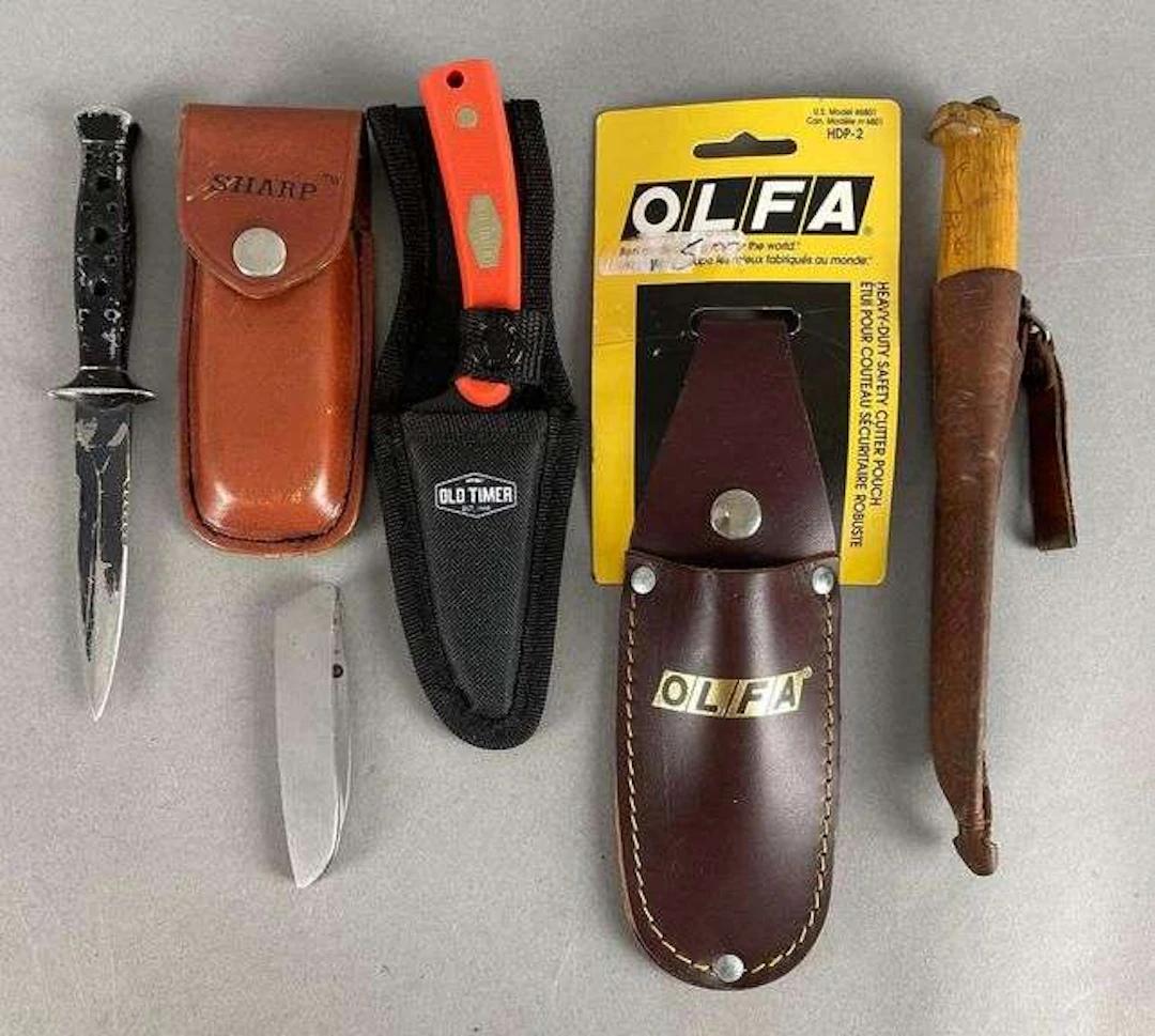 Group of Knives and Sheaths