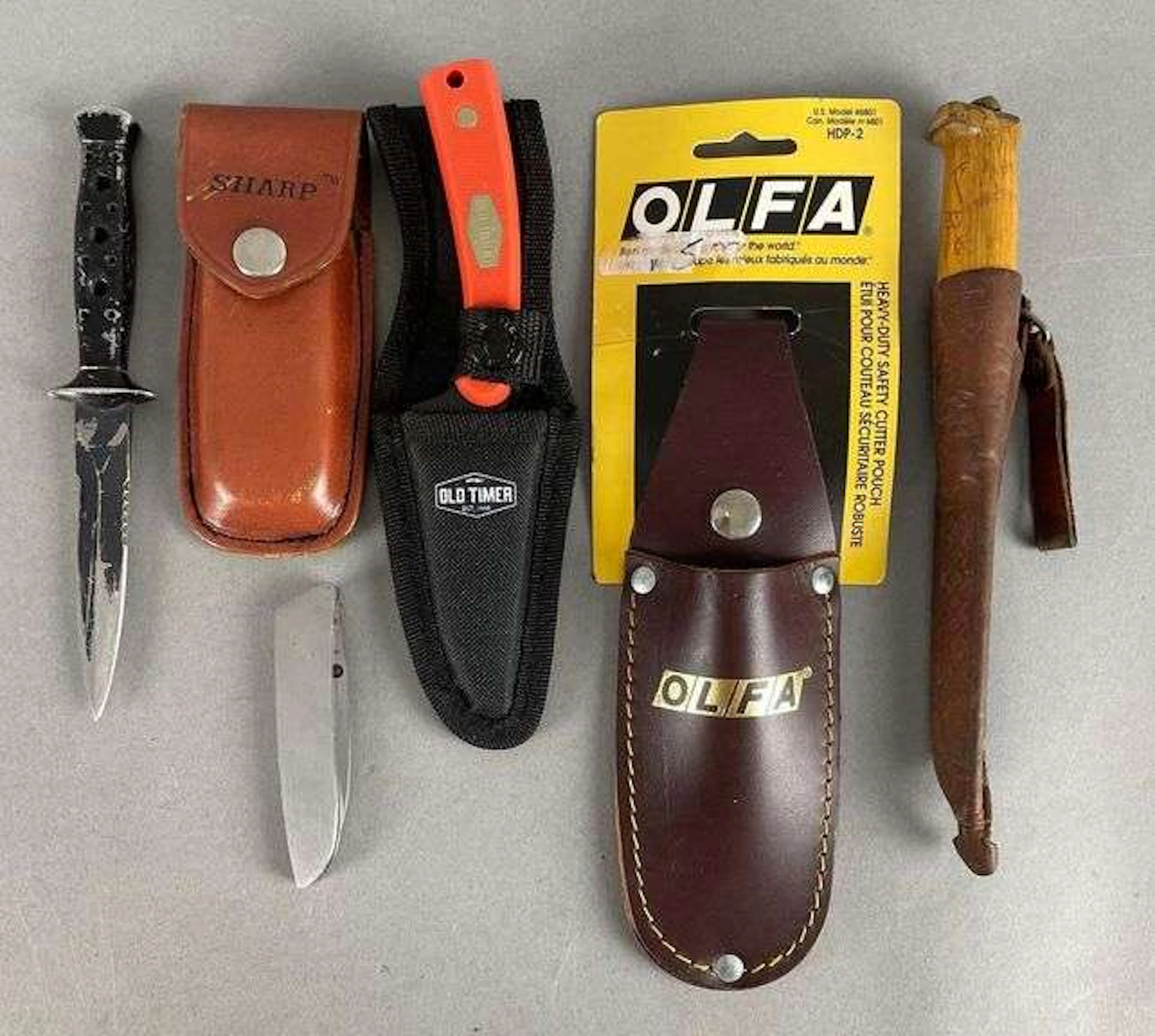 Group of Knives and Sheaths