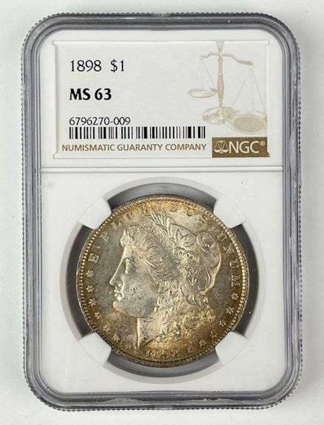 1898 US Morgan Silver Dollar NGC MS63