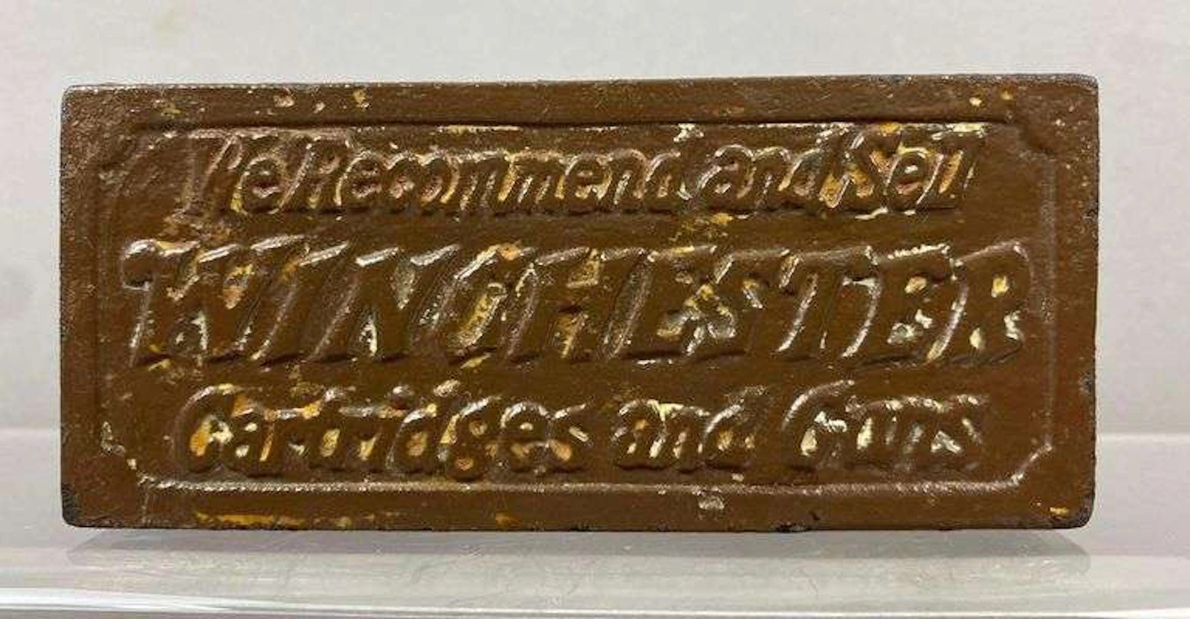 Vintage Painted Cast Iron Winchester Novelty Coin Bank