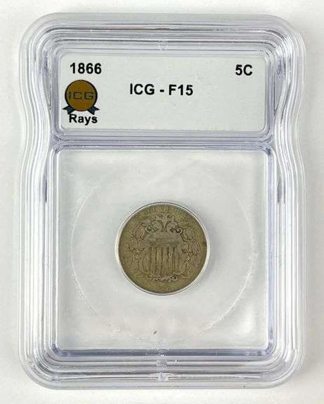 1866 US Shield Nickel ICG F15