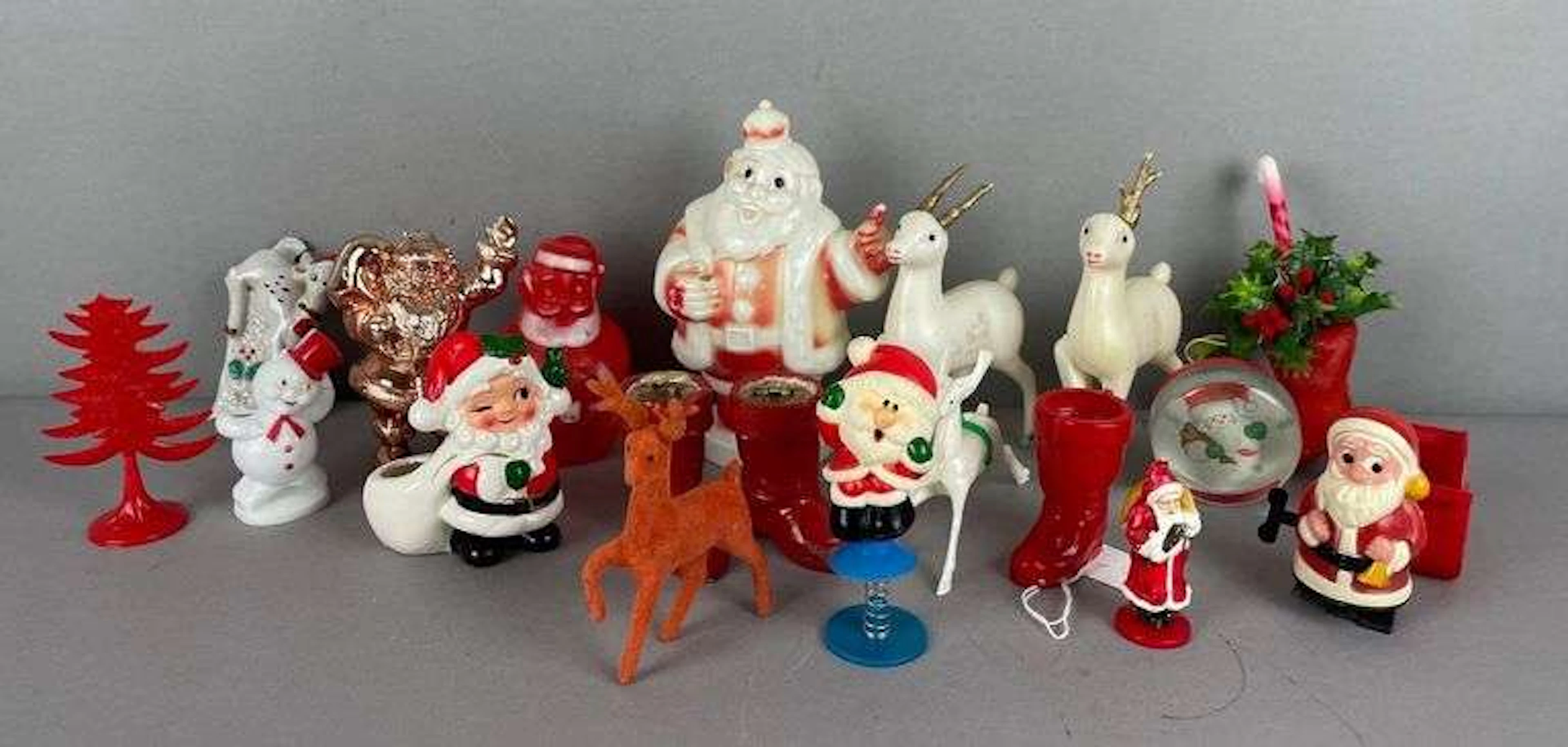 Group of Vintage Christmas Figurines and More