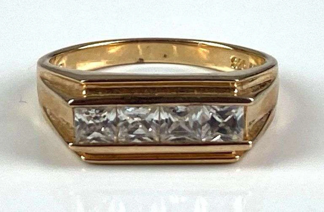 Gold Plated Sterling Silver CZ Ring