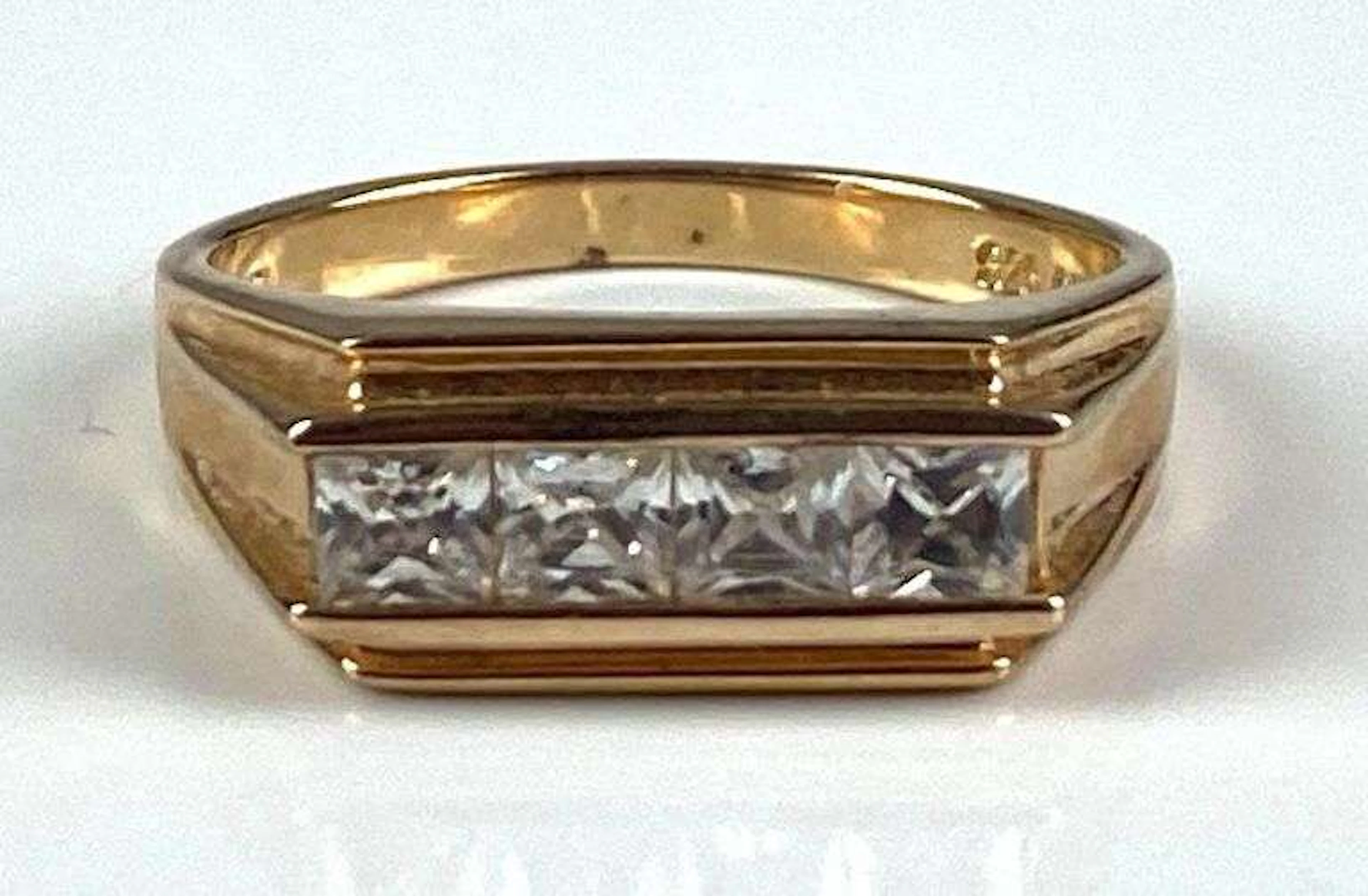 Gold Plated Sterling Silver CZ Ring
