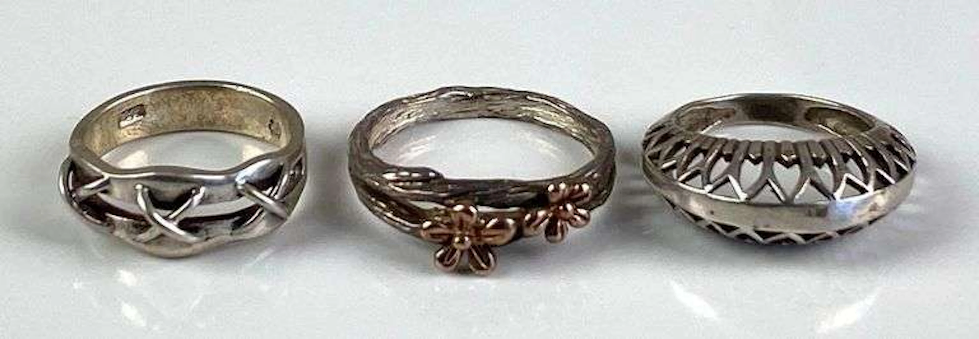 Group of 3 Sterling Silver Rings