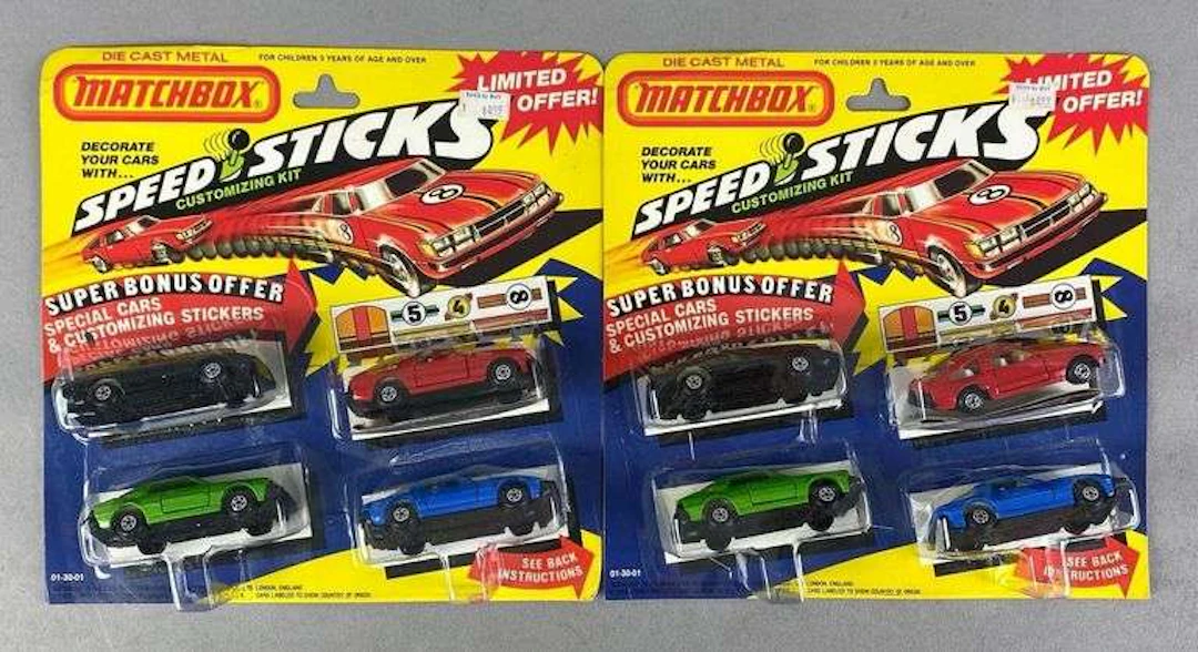 Group of 2 1980 Matchbox Speed Speed Sticks Gift Packs