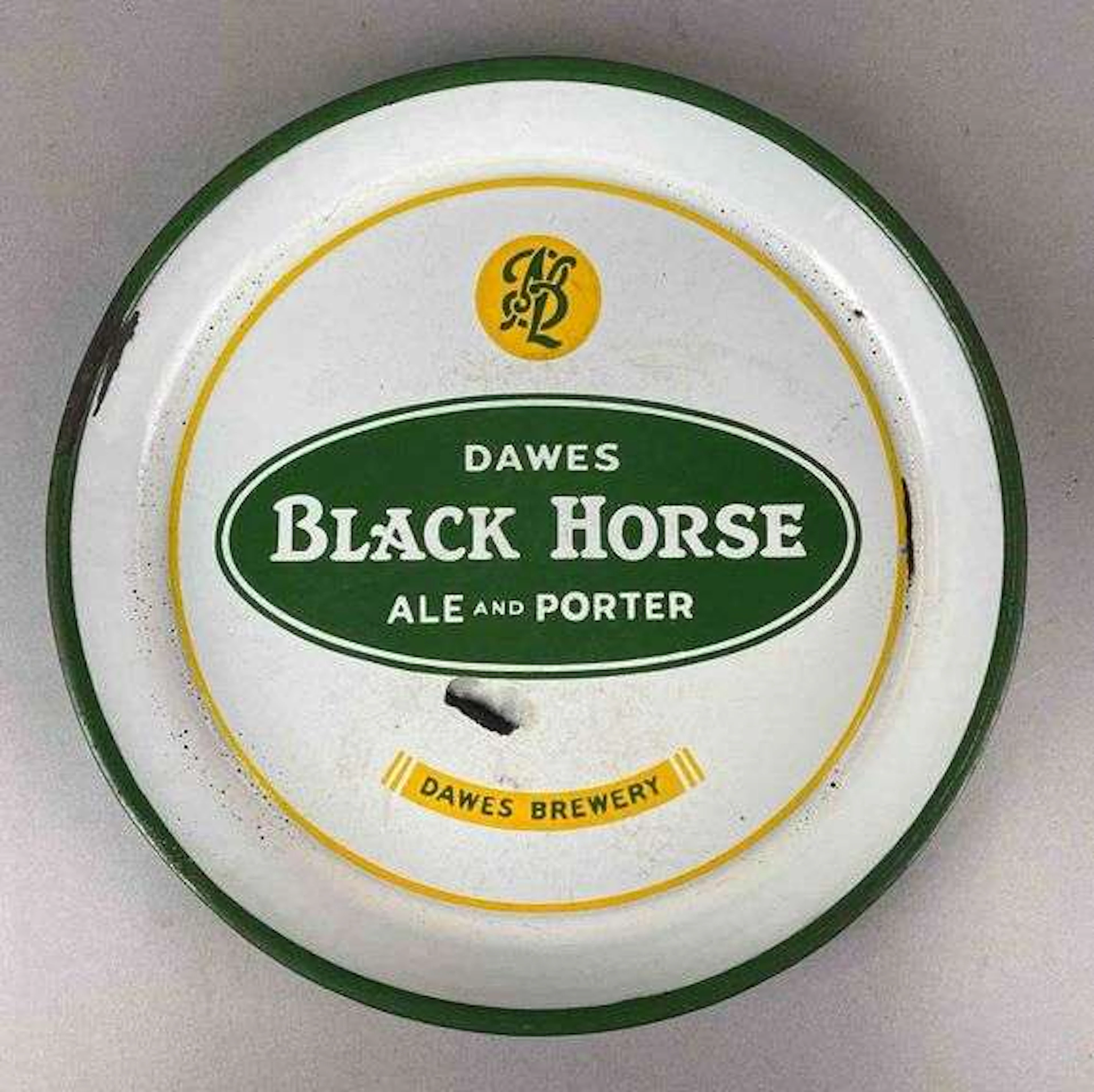 Antique 1930s Dawes Black Horse Beer Porcelain Advertising Tray
