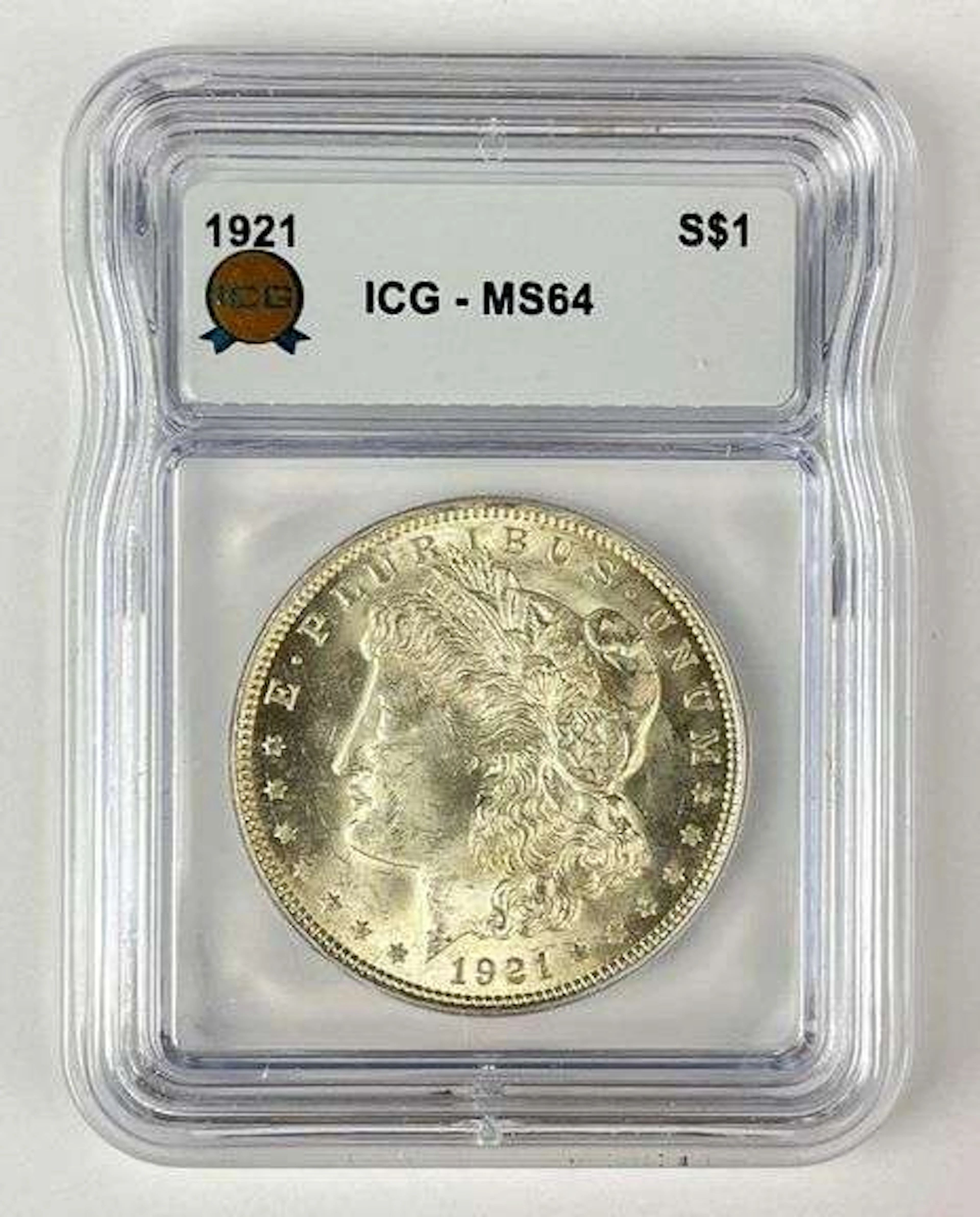 1921 US Morgan Silver Dollar ICG MS64
