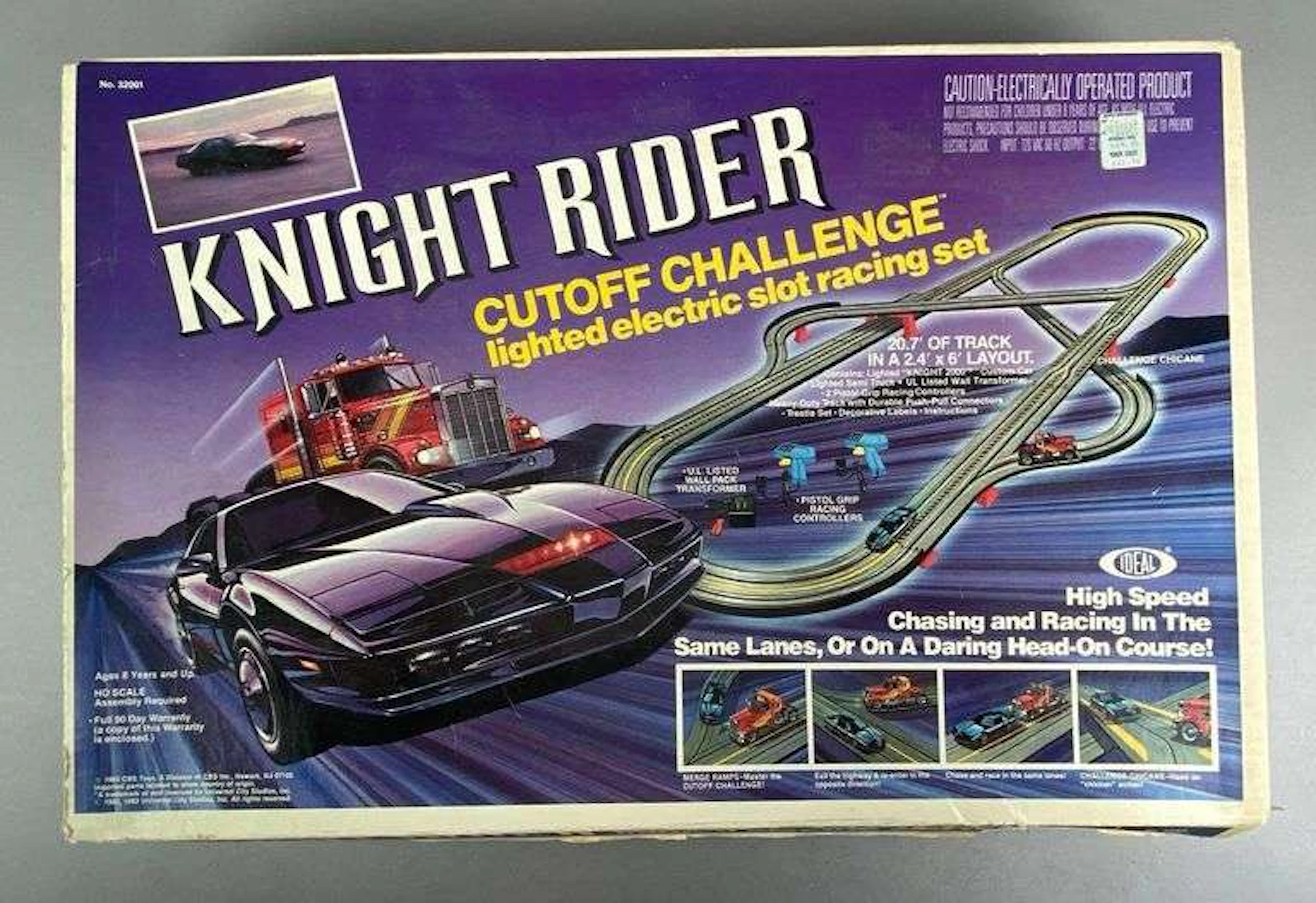 1983 Ideal Knight Rider Cutoff Challenge Slot Car Racing Set