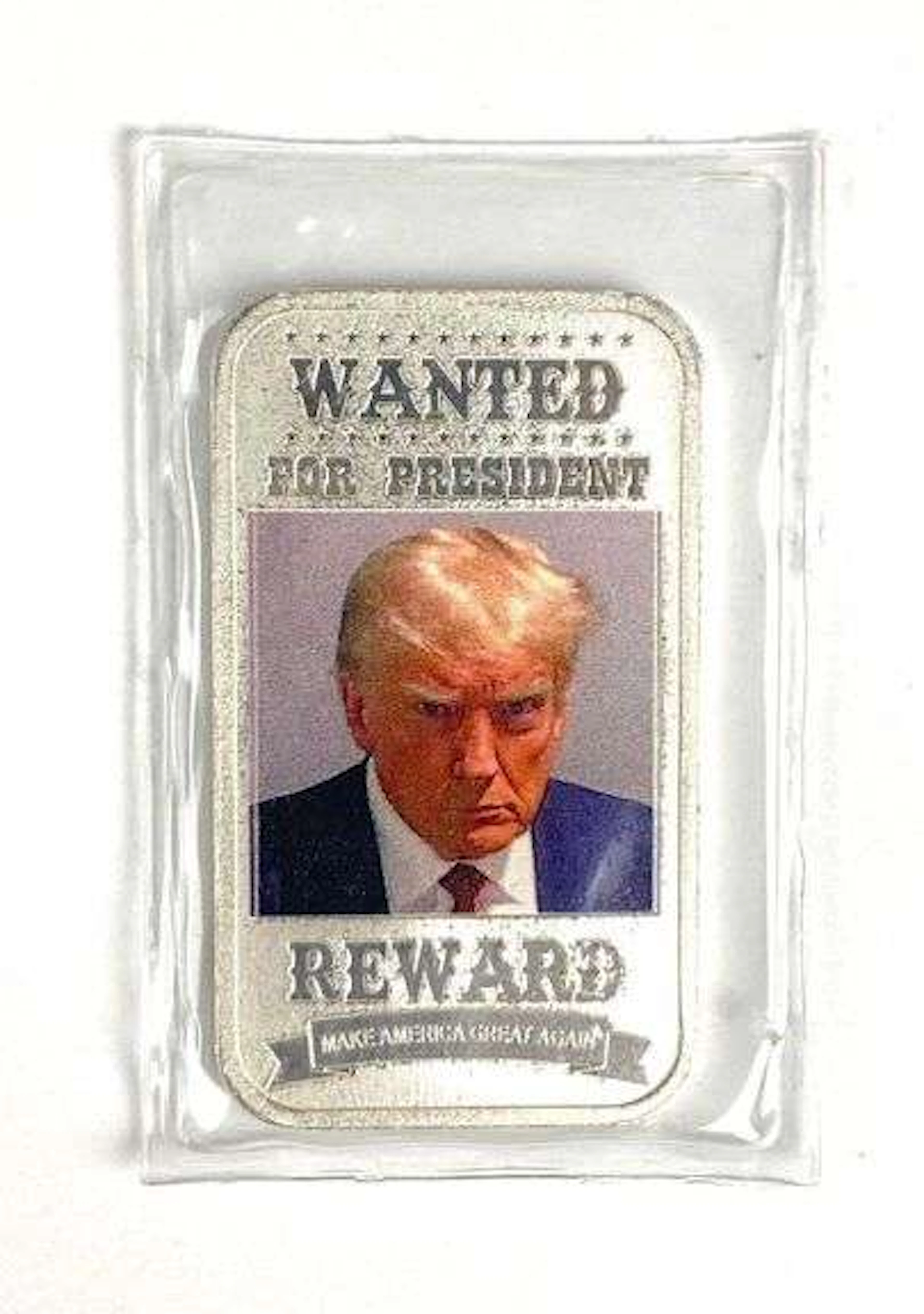 Highland Minting Trump Wanted For President 1 oz .999 Fine Silver Ingot/ Bar