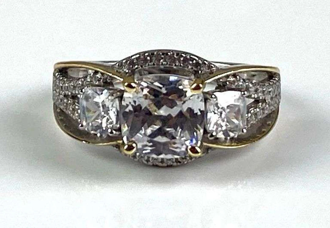 JCL Signed Sterling Silver CZ Ring