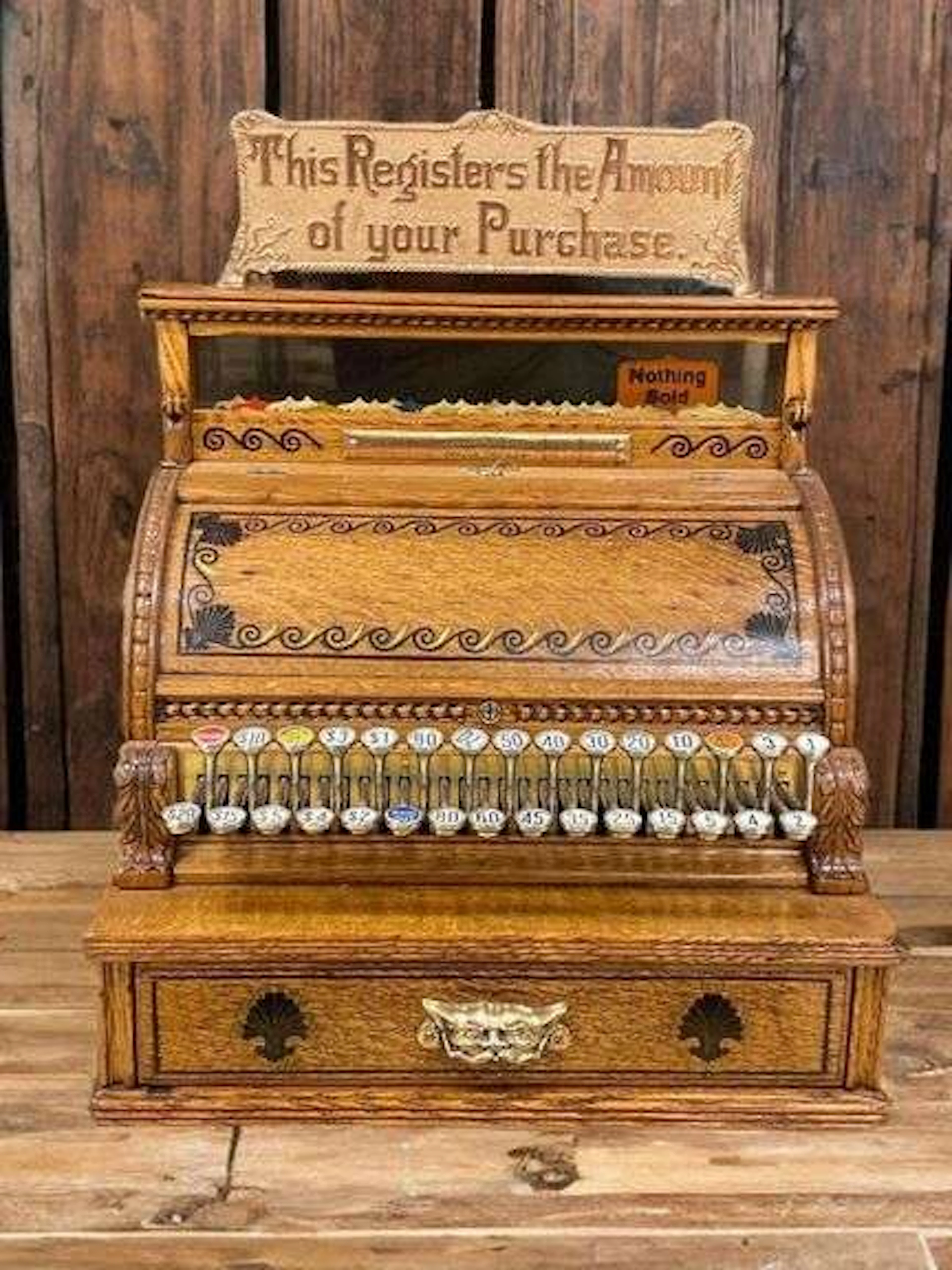 1894 Oak National Cash Register Machine