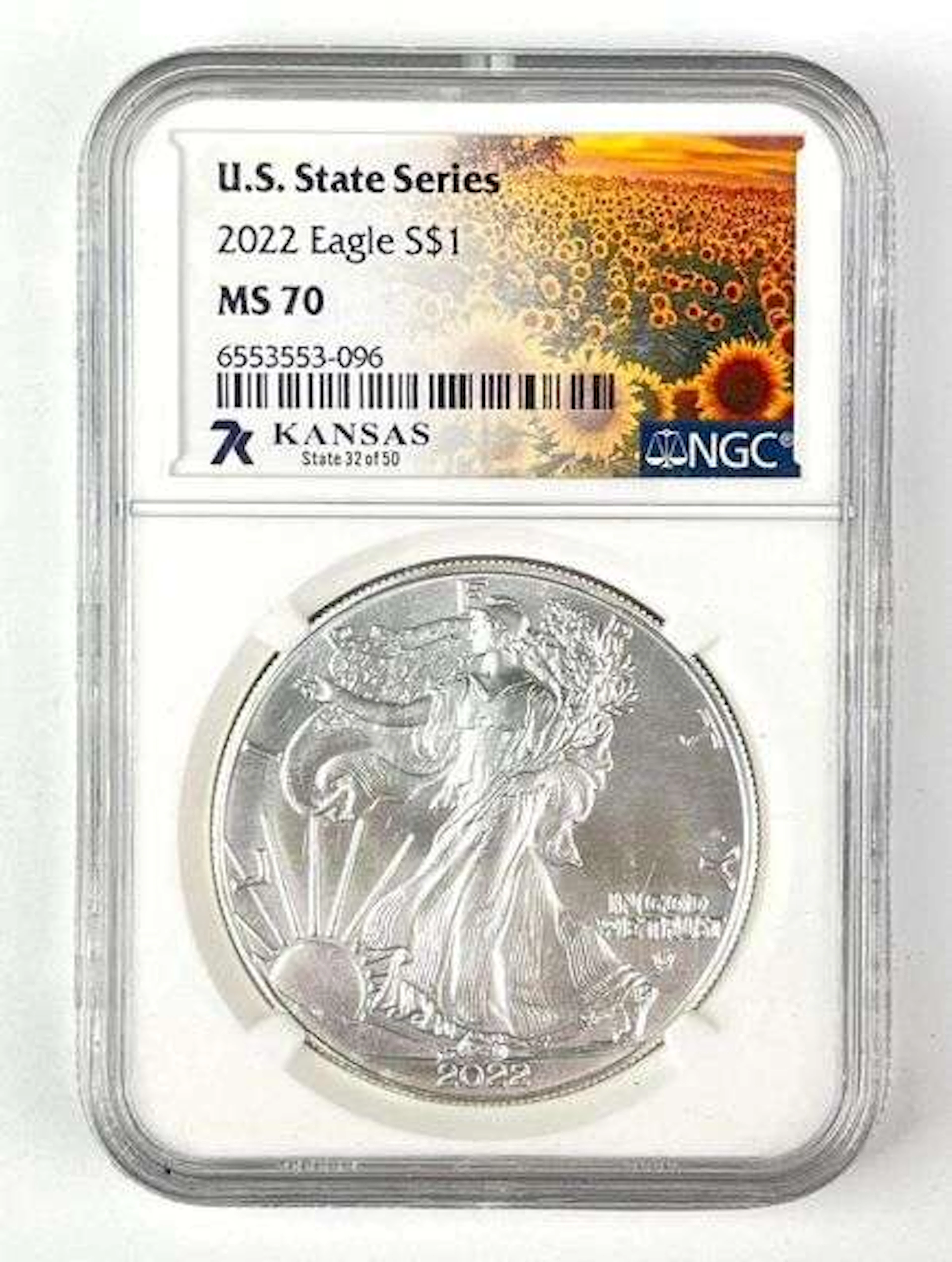 2022 US $1 American Silver Eagle 1 oz Fine Silver Coin NGC MS70