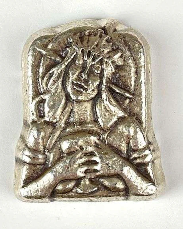 MK Barz Hand Poured Woman with Chalice 2.50 oz 999 Fine Silver Ingot/ Bar