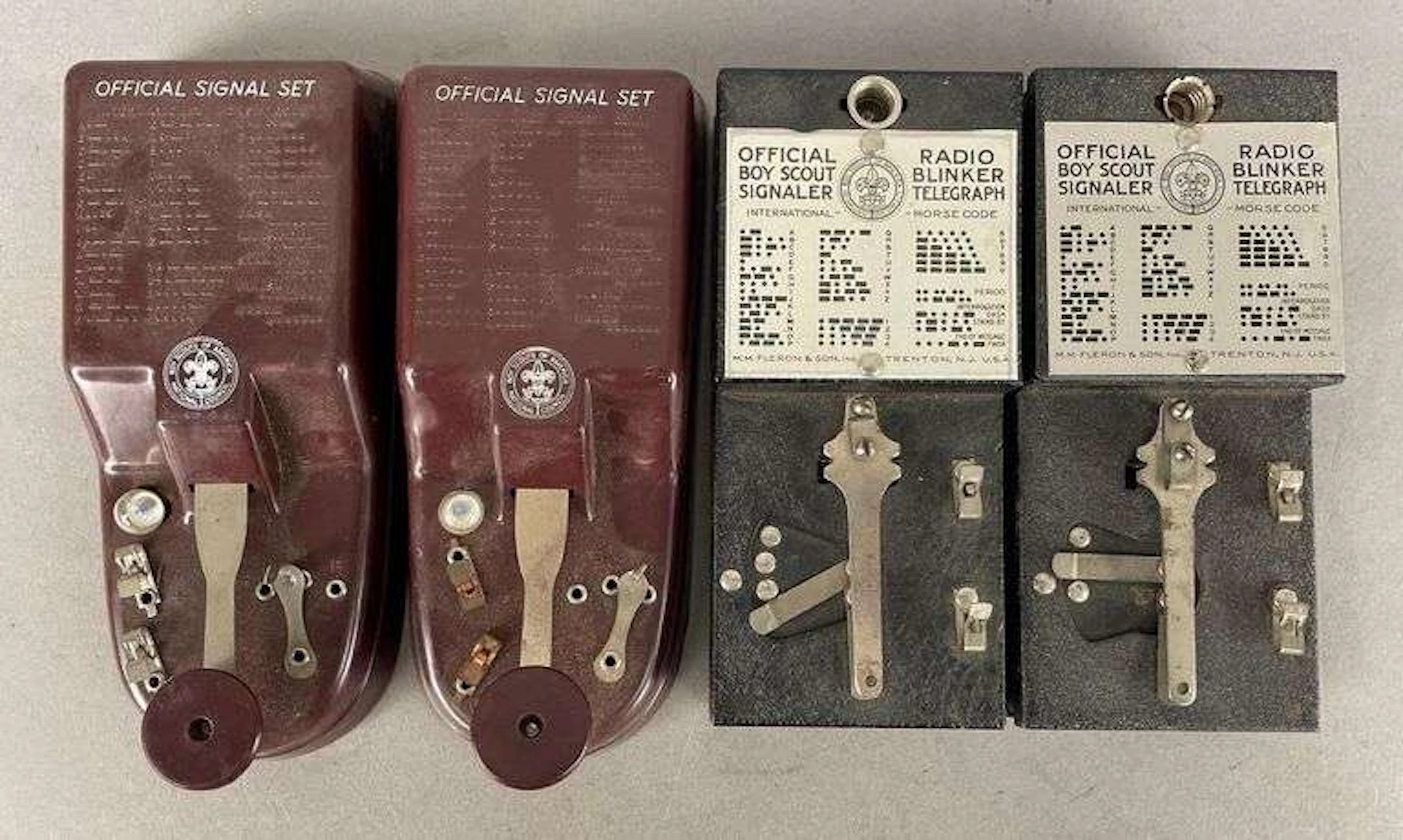 Group of 2 Vintage Official Boy Scout Signal Sets