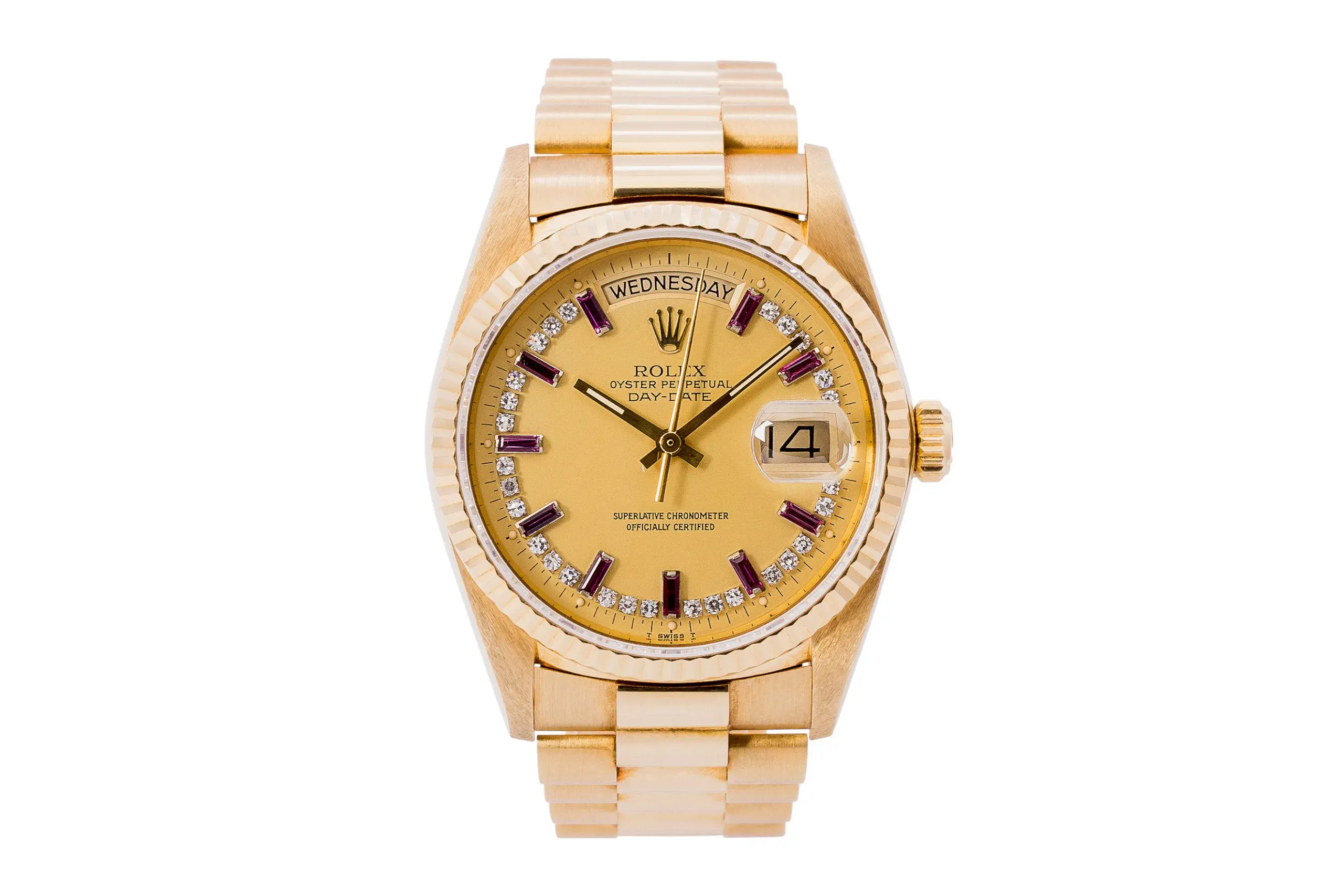 Rolex Day-Date Ref. 18038 "Ruby Baguette String Dial" - Maunder Watch ...